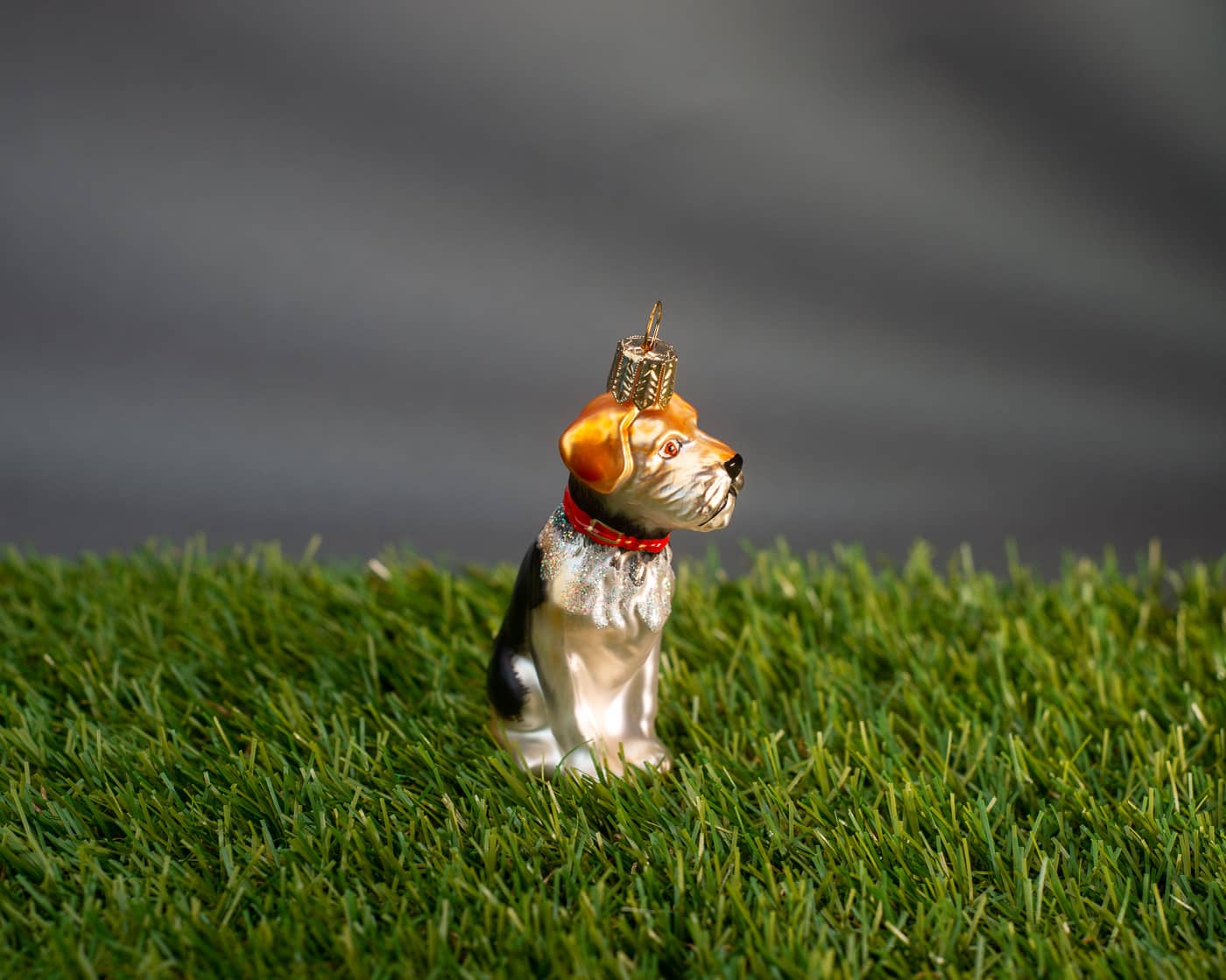 Foxterrier - Christbaumschmuck aus Glas von Weihnachtsland aus der Kategorie Christbaumschmuck mit der Artikelnummer OF23312