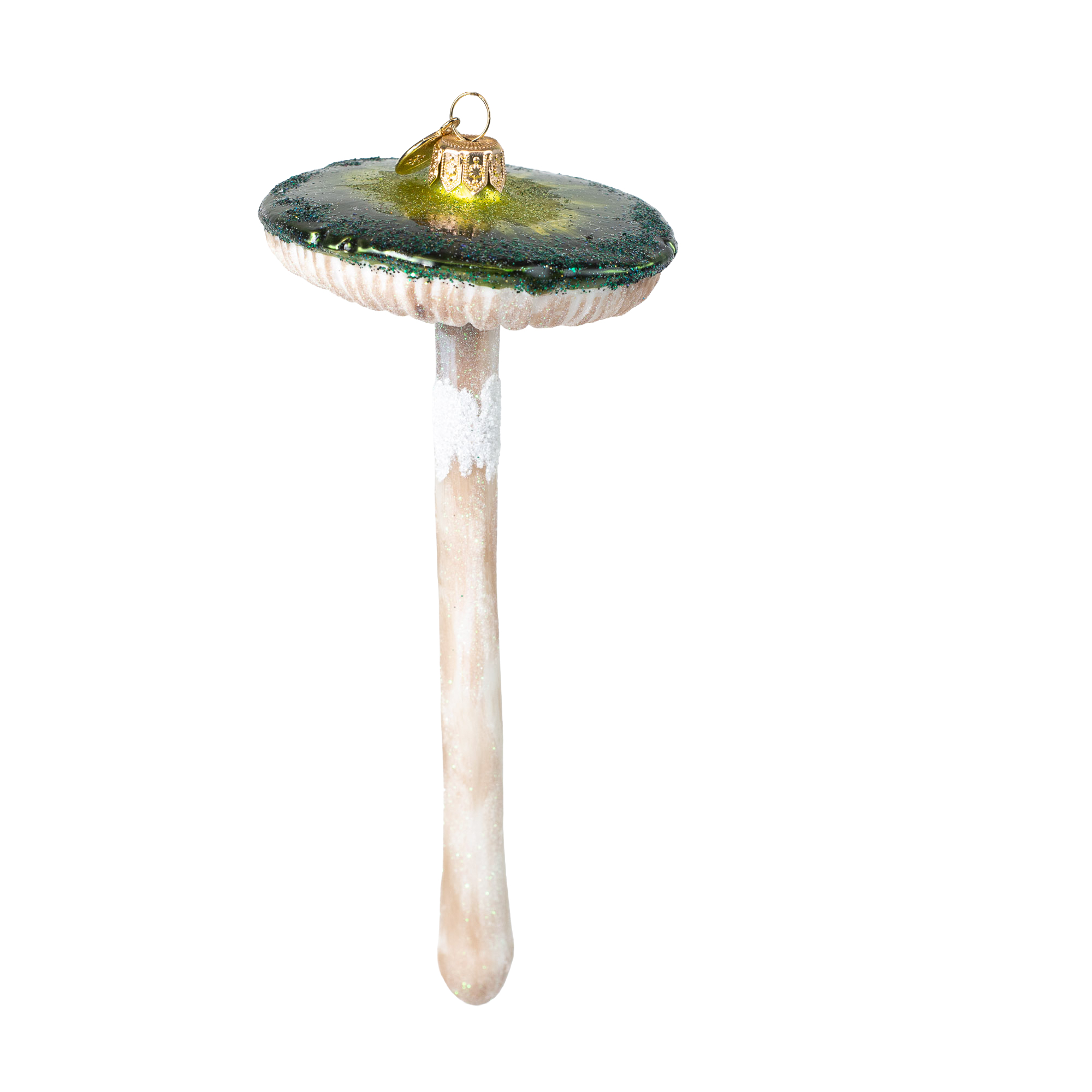 Pilz Dunkelgrün - Christbaumschmuck - Freigeformte Glaskunst aus Polen