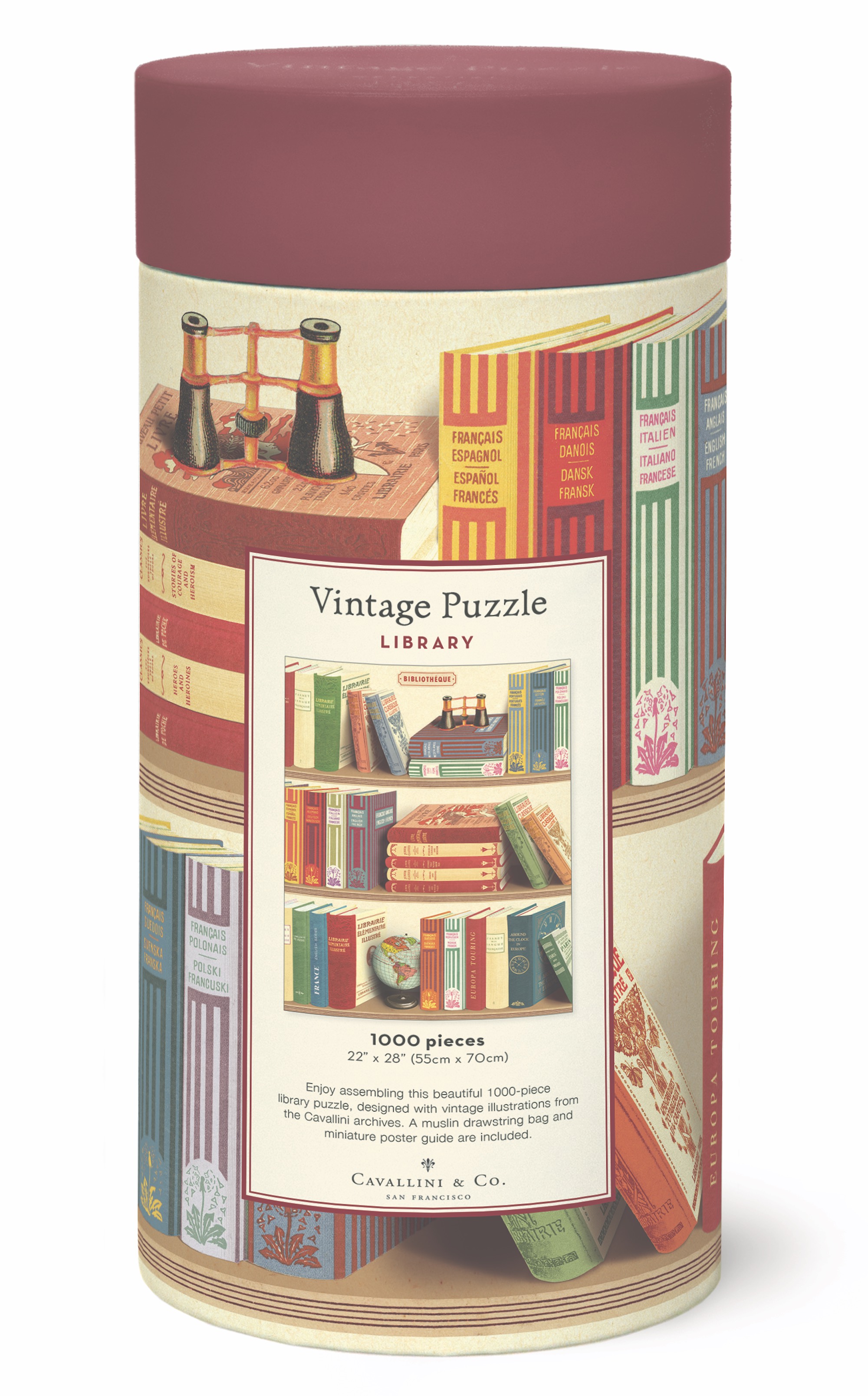 Library Books - Vintage Puzzle von Cavallini - 1.000 Teile