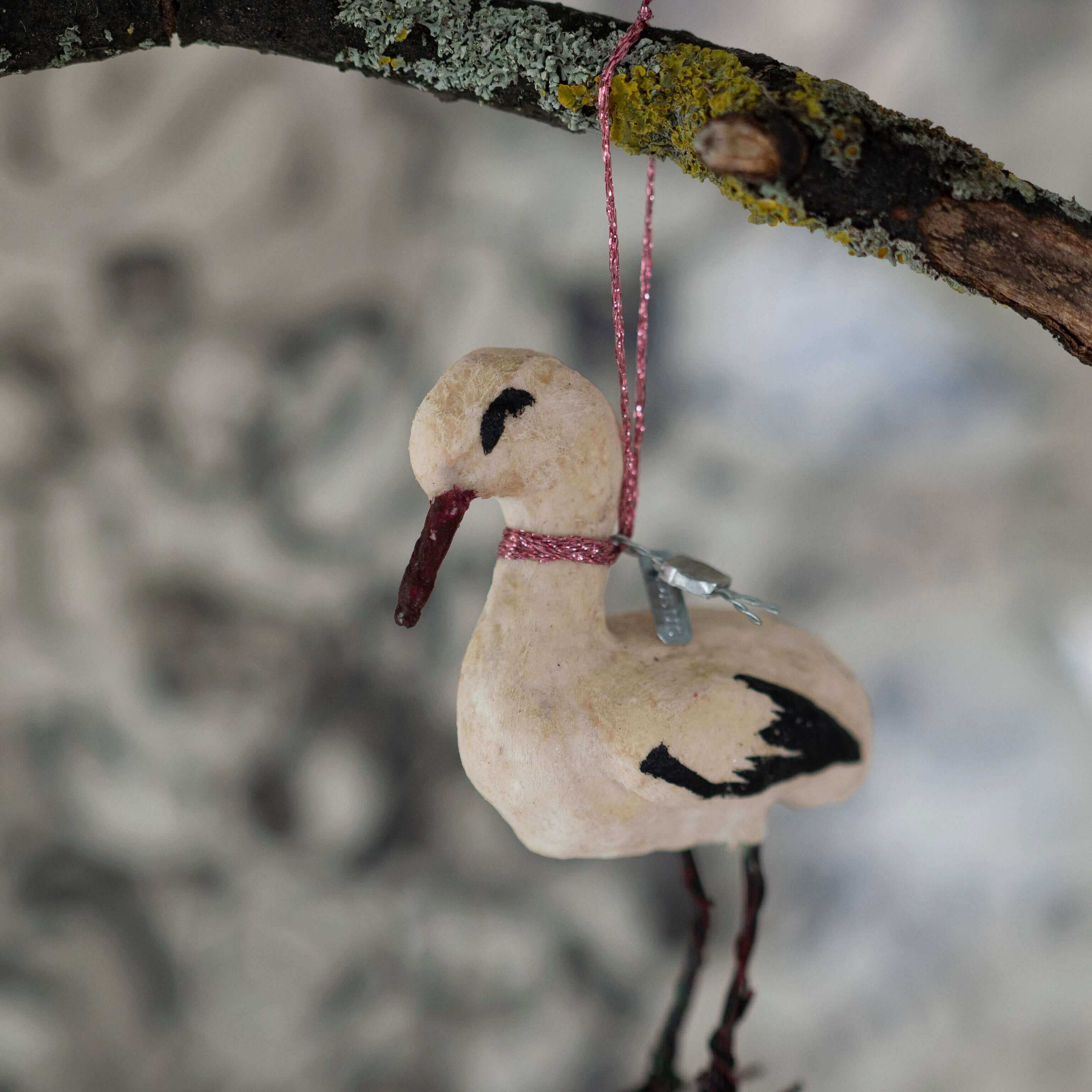 Handgefertigter Storch aus Baumwolle und Papier - Deus Living Copenhagen