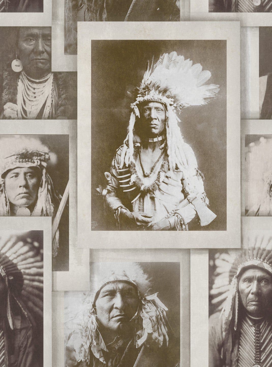 Tapete INDIAN CHIEFS SEPIA