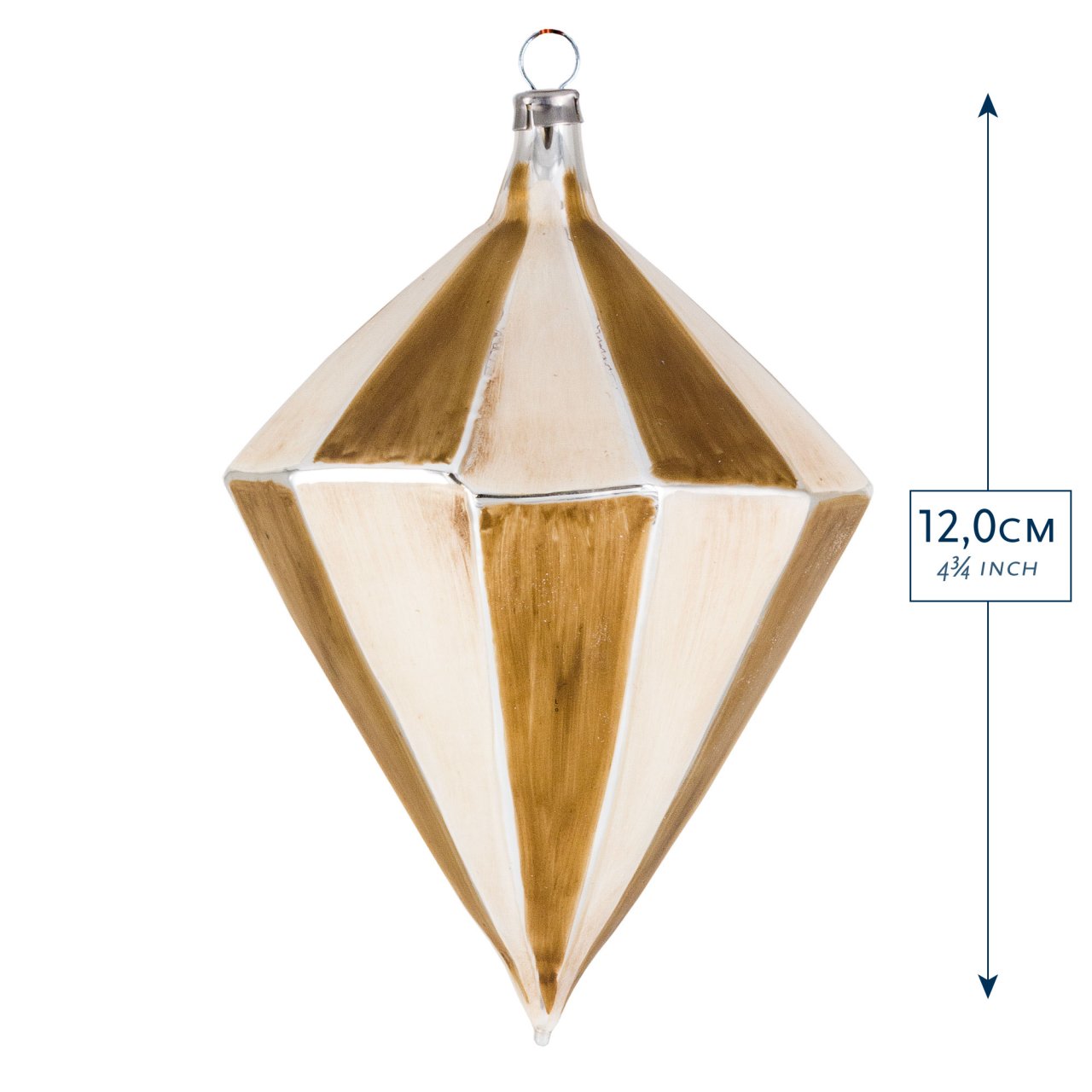 Art Déco Edition "Creme - Gold“ - 10 Teile - Christbaumschmuck aus Glas