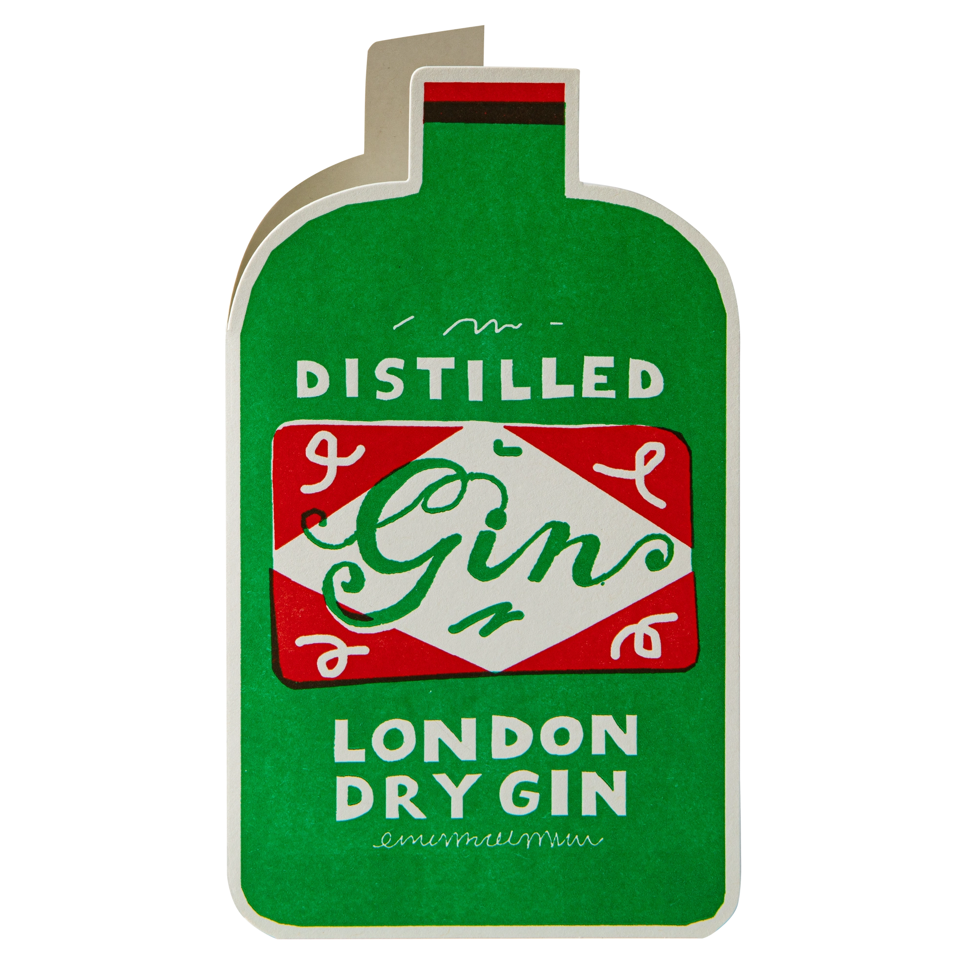 "Gin Bottle" - 3D Klappkarte - Cut-Out Card von Archivist