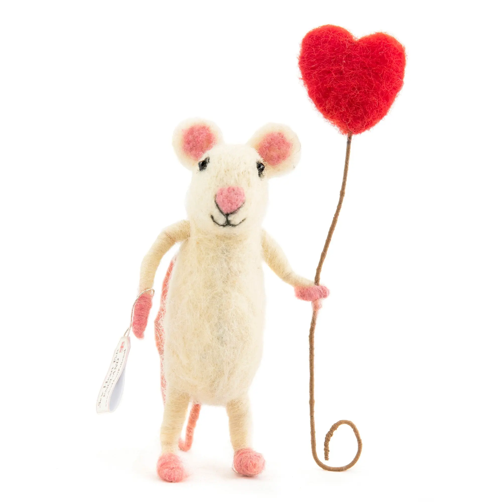 Happy Heart Balloon Mouse - Handgefilzte Maus von Sew Heart Felt