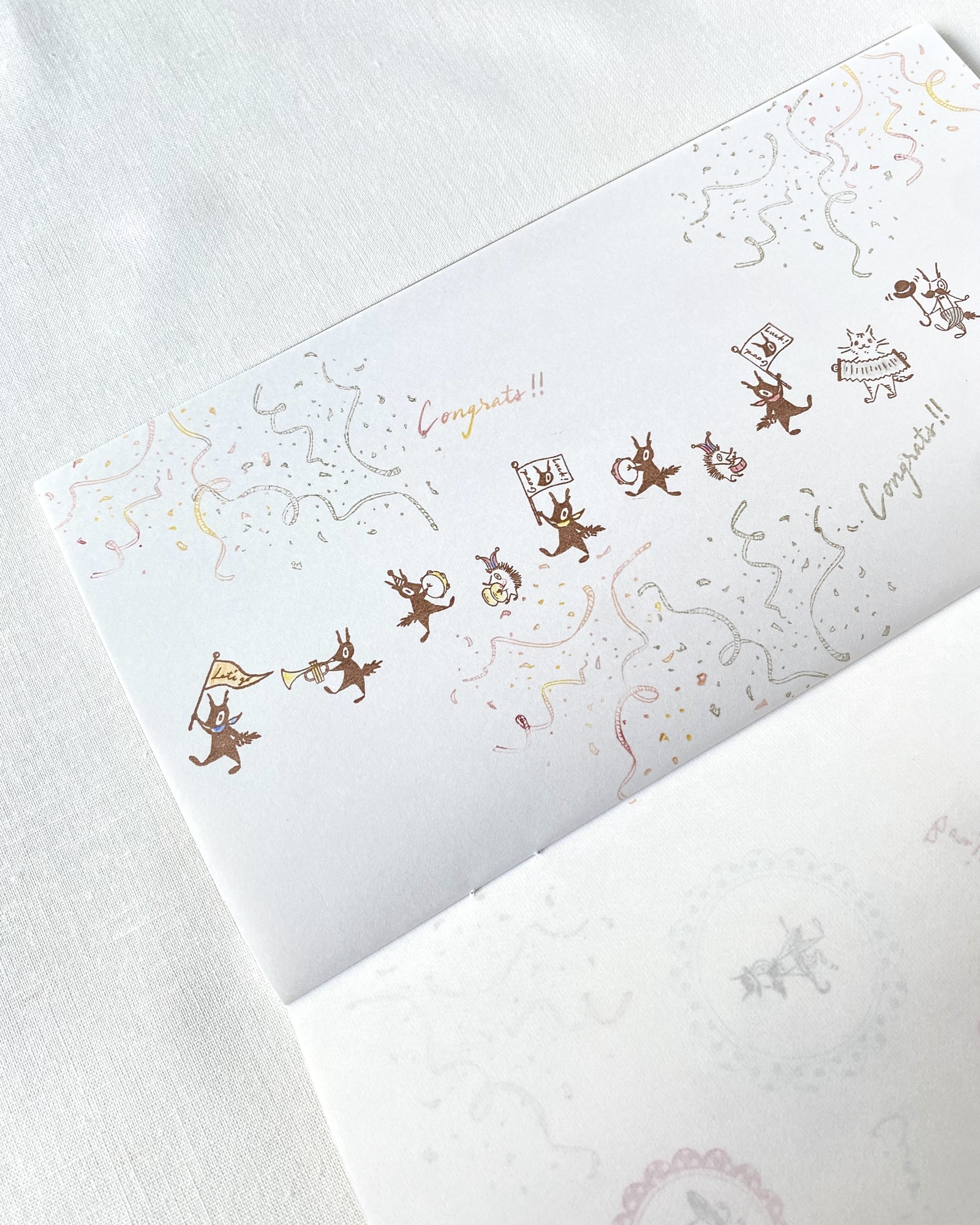 Eichhörnchen mit Trompete - Japanischer Stempel