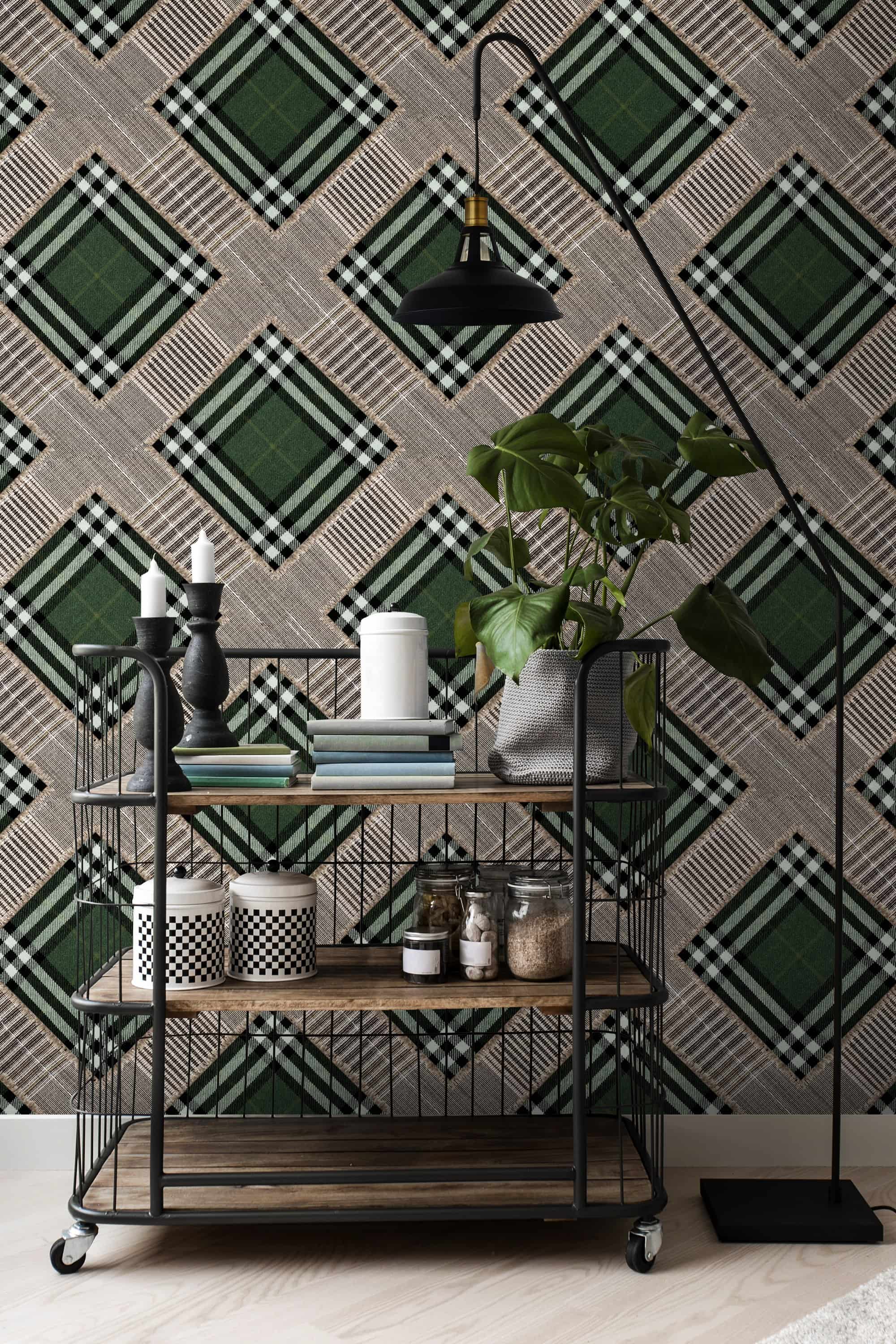Tapete CHECKERED PATCHWORK British Green-WP20389-MINDTHEGAP-MIND THE GAP Tapete CHECKERED PATCHWORK British Green von MINDTHEGAP aus der Kategorie MIND THE GAP mit der Artikelnummer WP20389