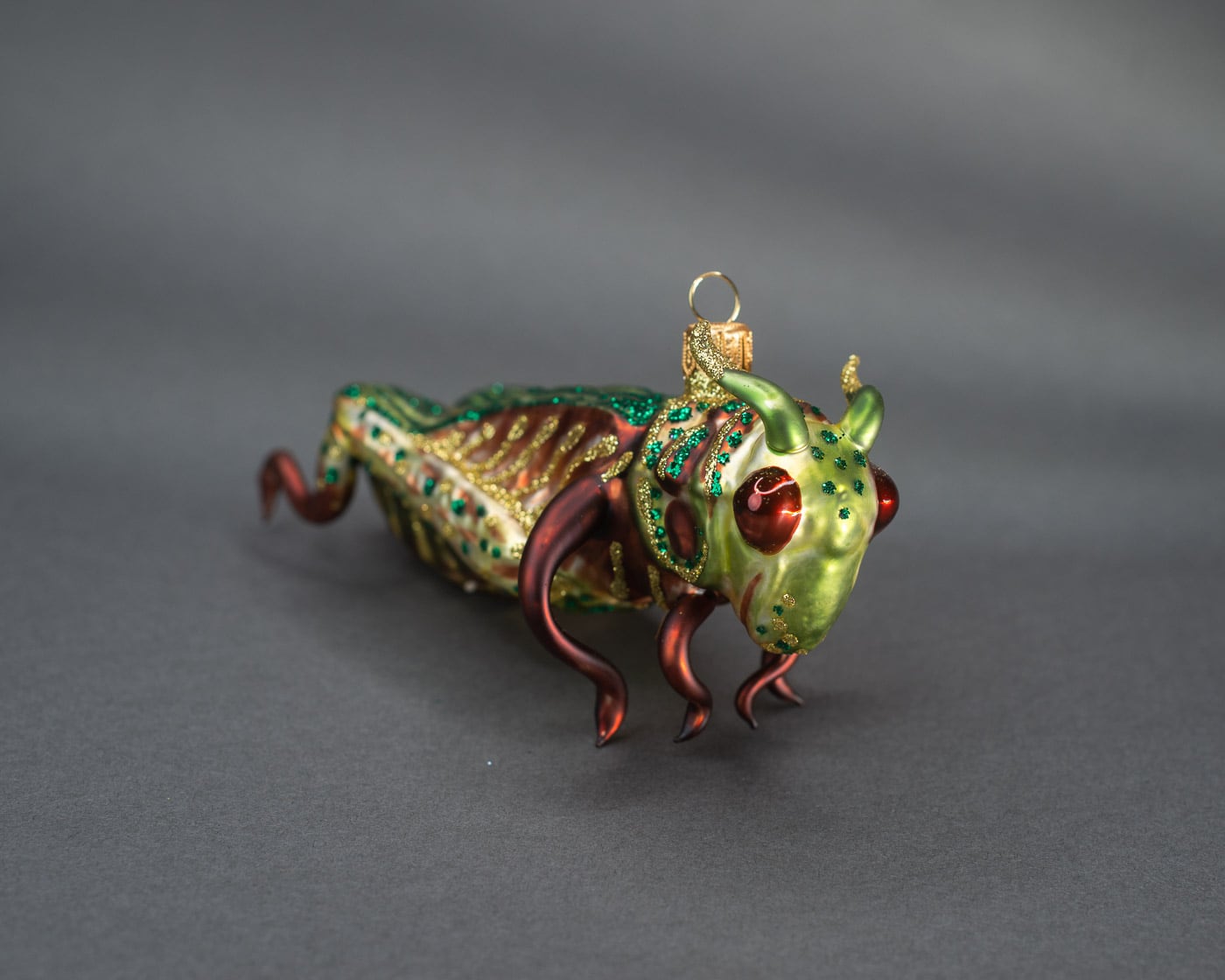 Große Heuschrecke - Christbaumschmuck aus Glas-OF17448-Weihnachtsland-Christbaumschmuck Große Heuschrecke - Christbaumschmuck aus Glas von Weihnachtsland aus der Kategorie Christbaumschmuck mit der Artikelnummer OF17448