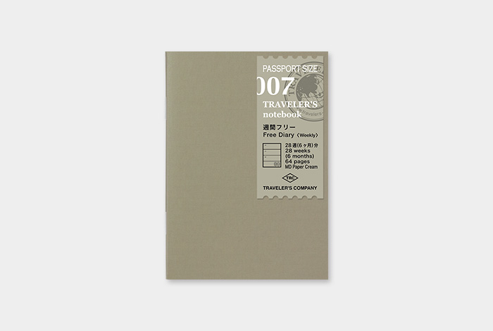 007 - freier Kalender (Wochenansicht) - TRAVELER'S Notebook Refill Passport