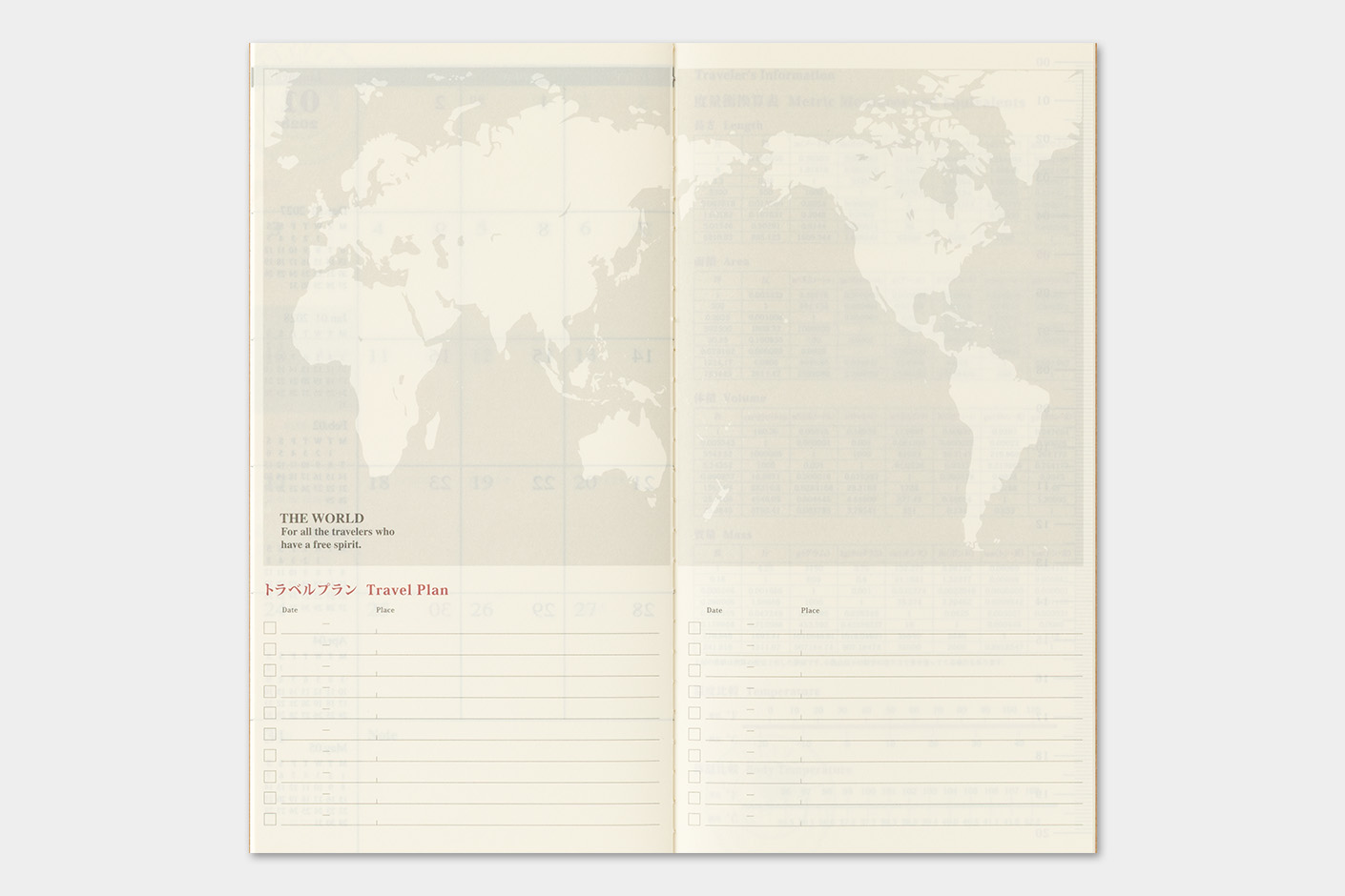 2027 Kalender (Monatsansicht) - TRAVELER'S Notebook Refill