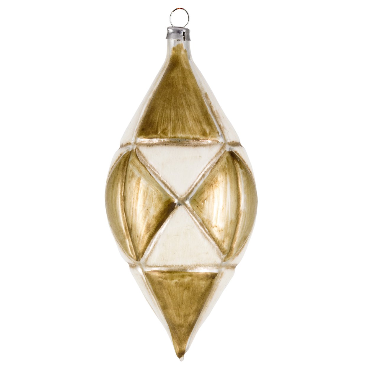 Art Déco Edition "Creme - Gold“ - 10 Teile - Christbaumschmuck aus Glas