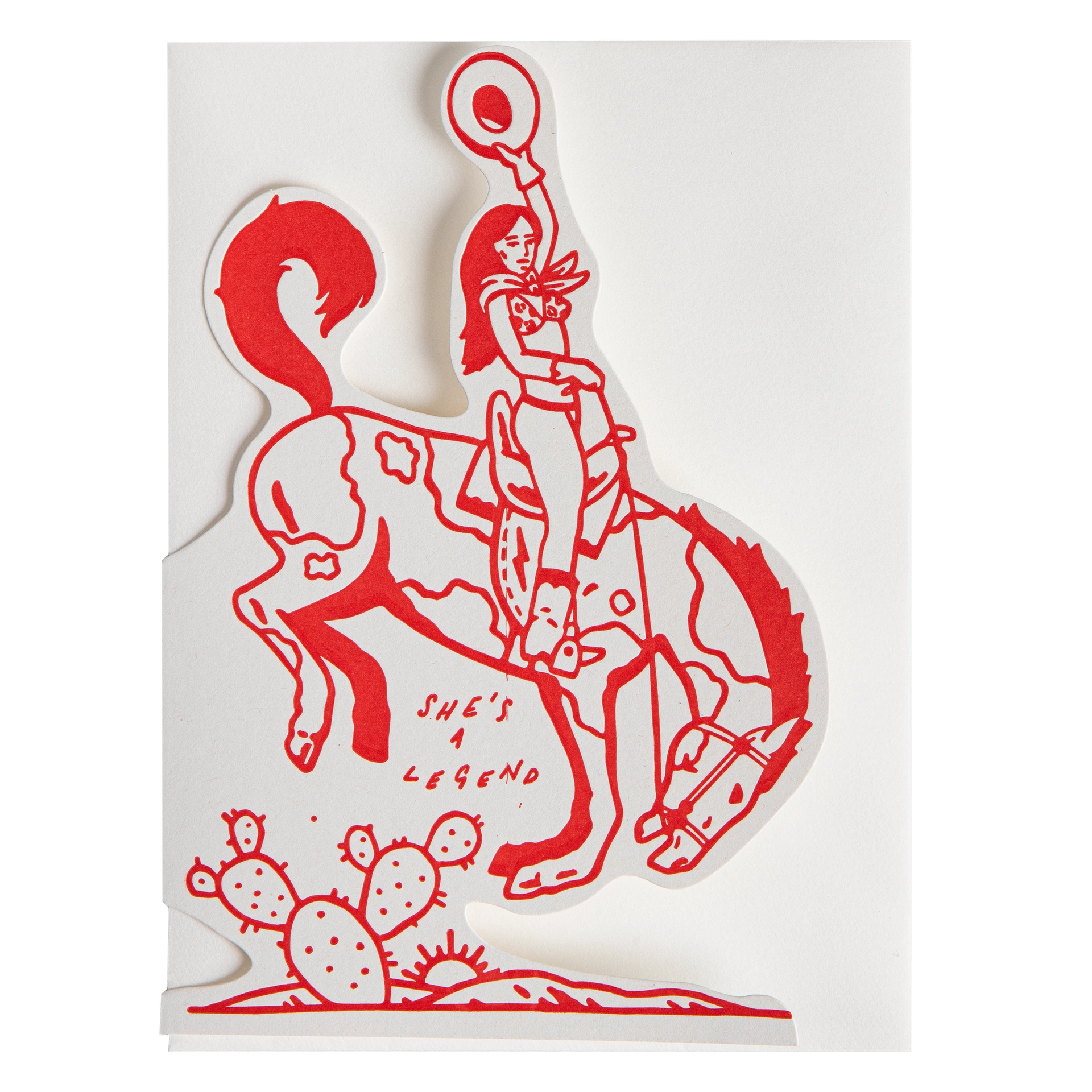 "She's A Legend Cowgirl" - 3D Klappkarte - Cut-Out Card von Archivist
