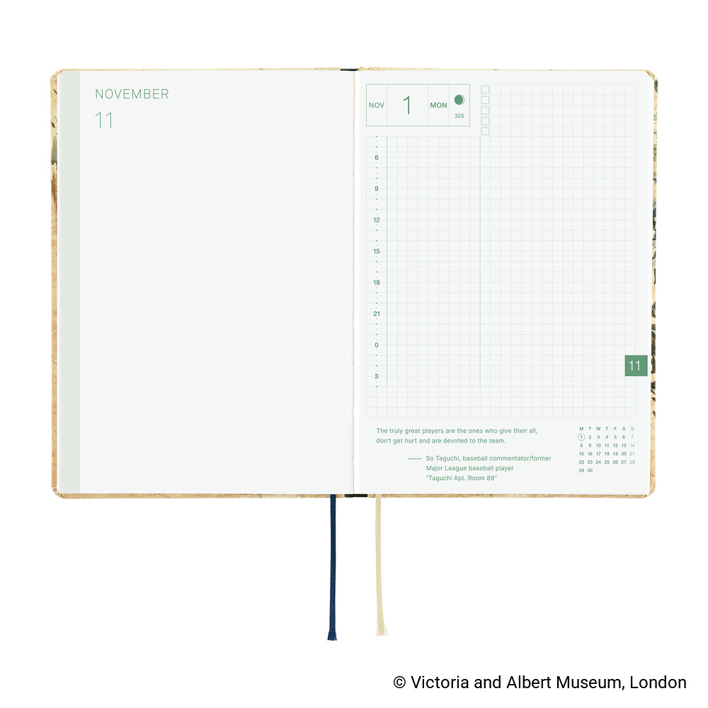 HON A6 2027 englisch – V&A Series: Vine | Hobonichi