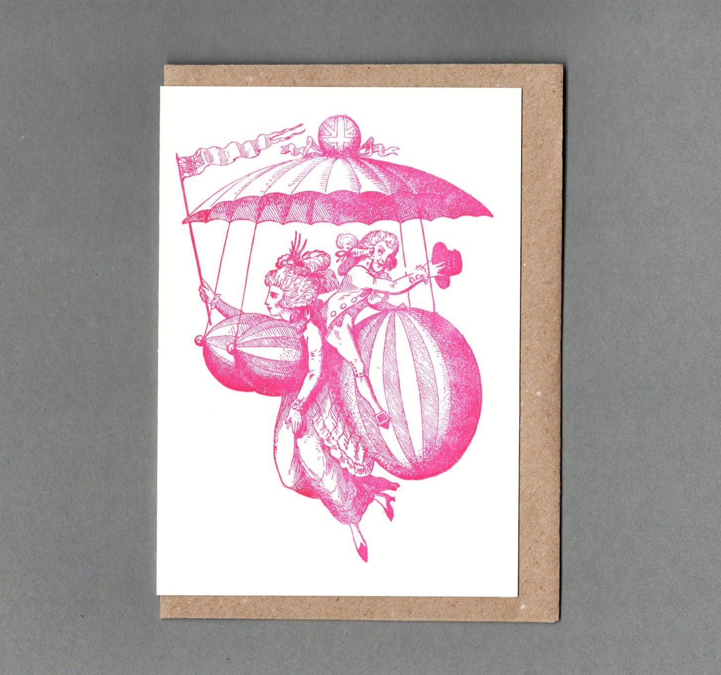 Balloon Dress - Letterpress Karte mit Umschlag