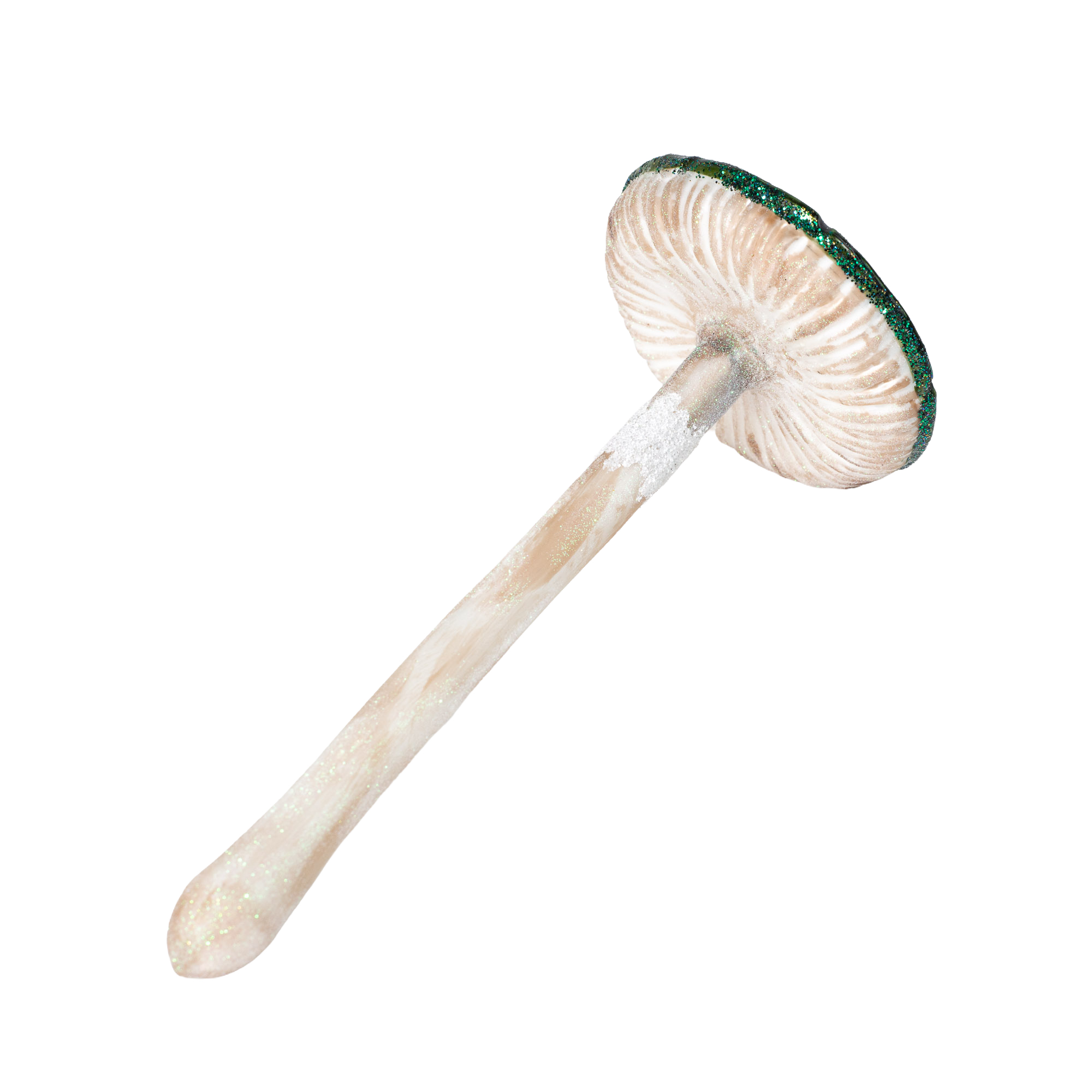Pilz Dunkelgrün - Christbaumschmuck - Freigeformte Glaskunst aus Polen