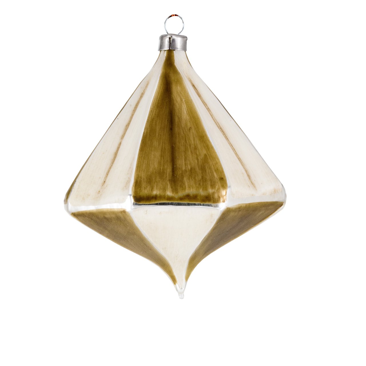Art Déco Edition "Creme - Gold“ - 10 Teile - Christbaumschmuck aus Glas