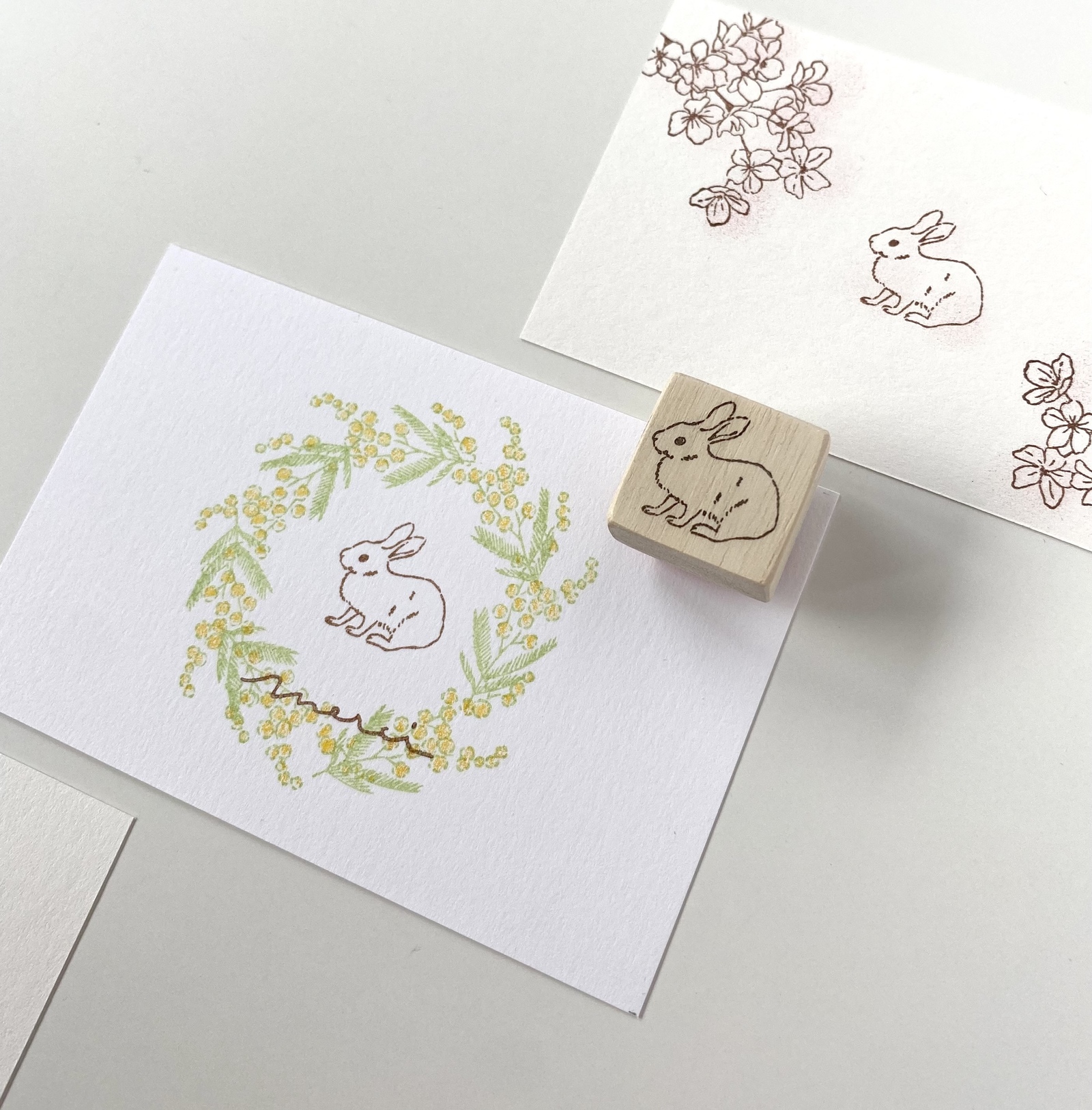 Sitzendes Kaninchen - Japanischer Stempel