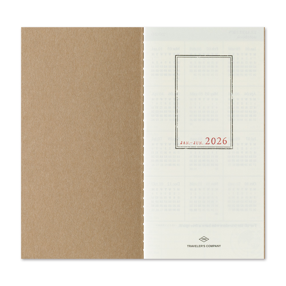 2026 Kalender (Wochenansicht + Memo) - The Traveler's Spirit - TRAVELER'S Notebook Refill