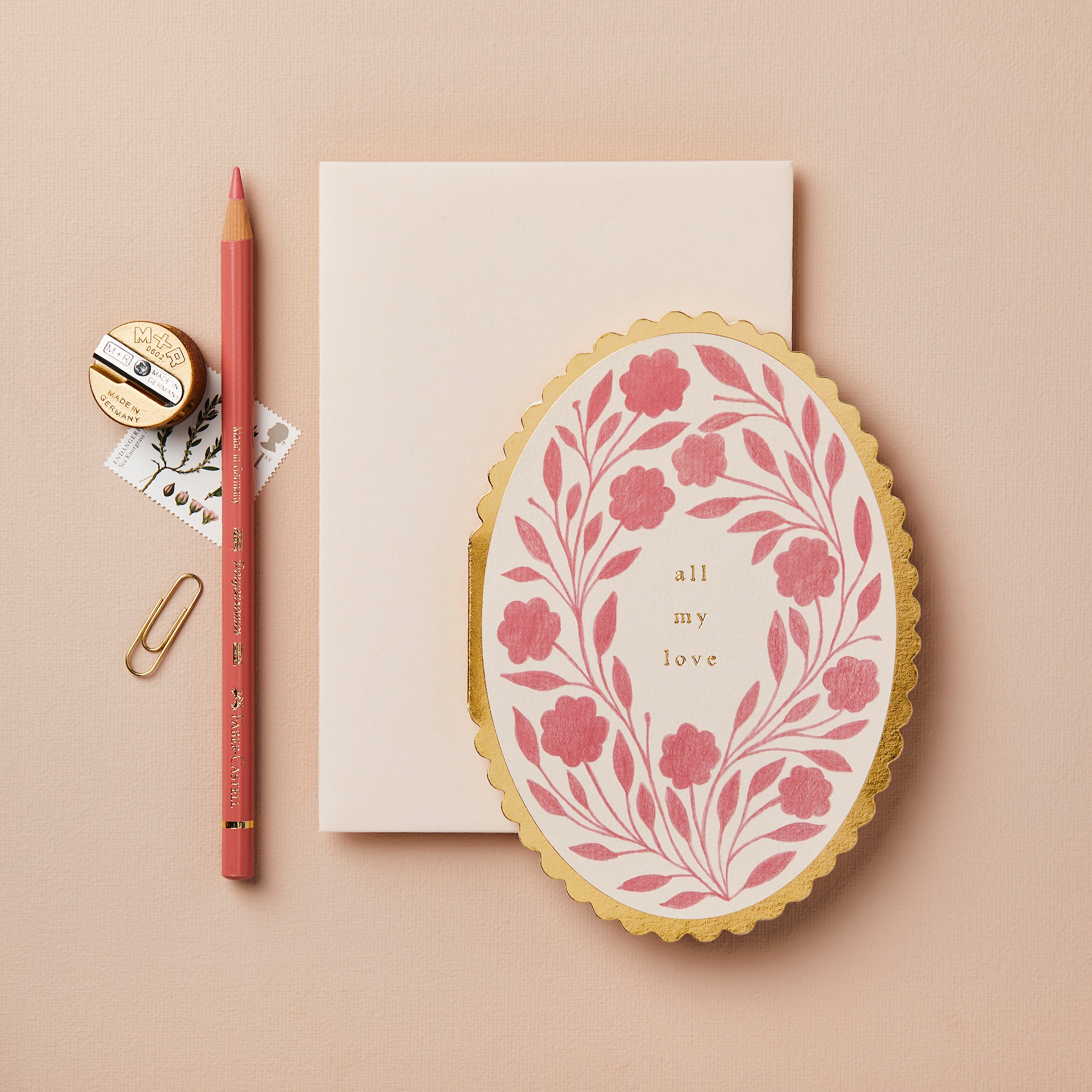 "All My Love" - Rose Flora - Grußkarte von Wanderlust Paper Co.