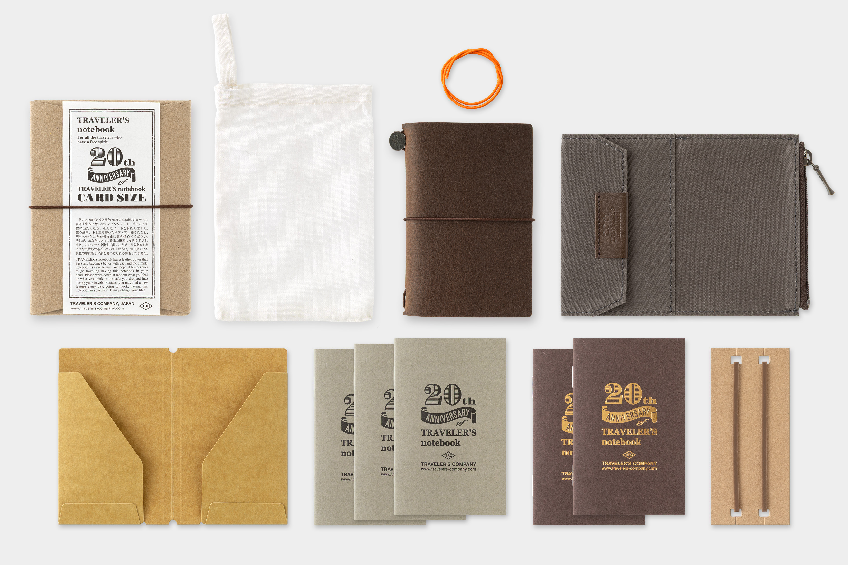 TRAVELER’S notebook Card Size – 20th Anniversary Set - Braun / Brown