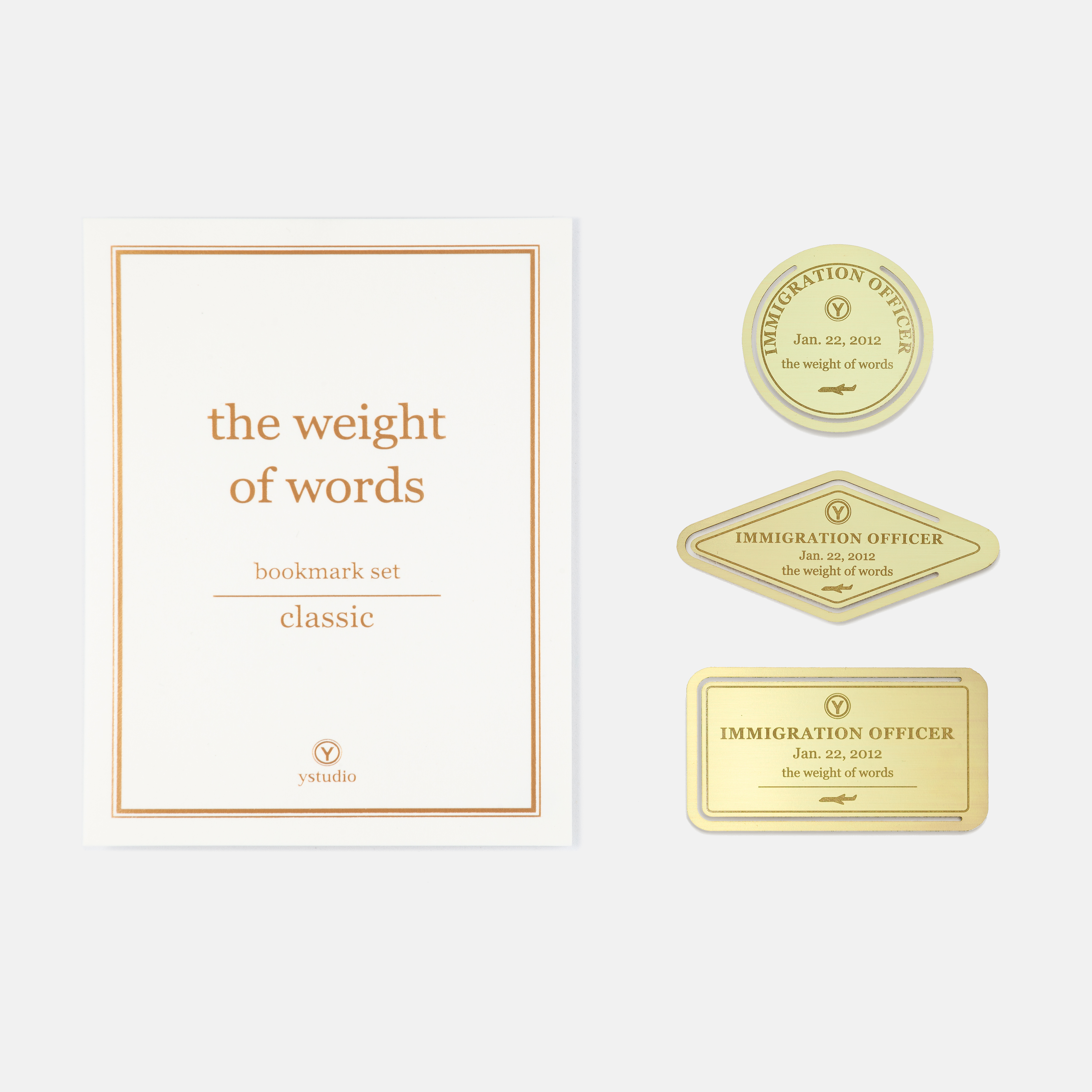 Classic Reflect Bookmark Set - 3er Set Lesezeichen - Brass / Messing