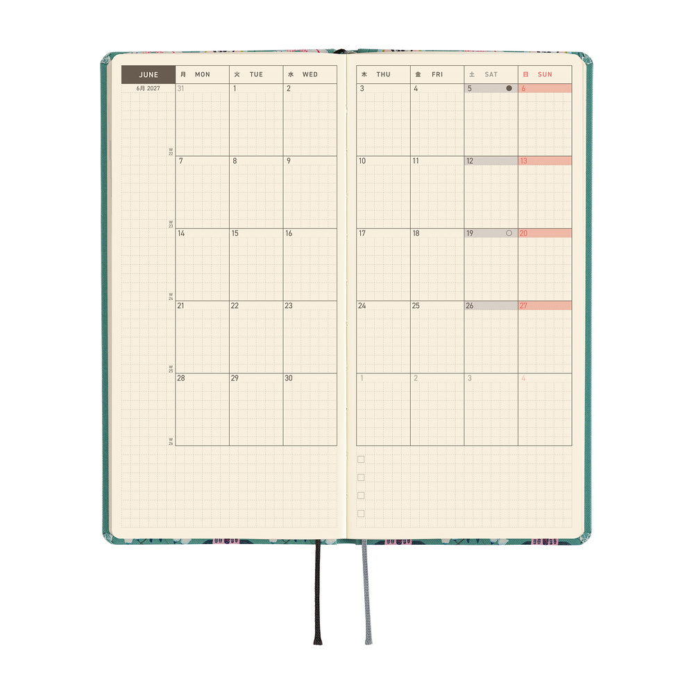 Weeks 2027 englisch – Yumi Kitagishi: White Cat Wallpaper | Hobonichi