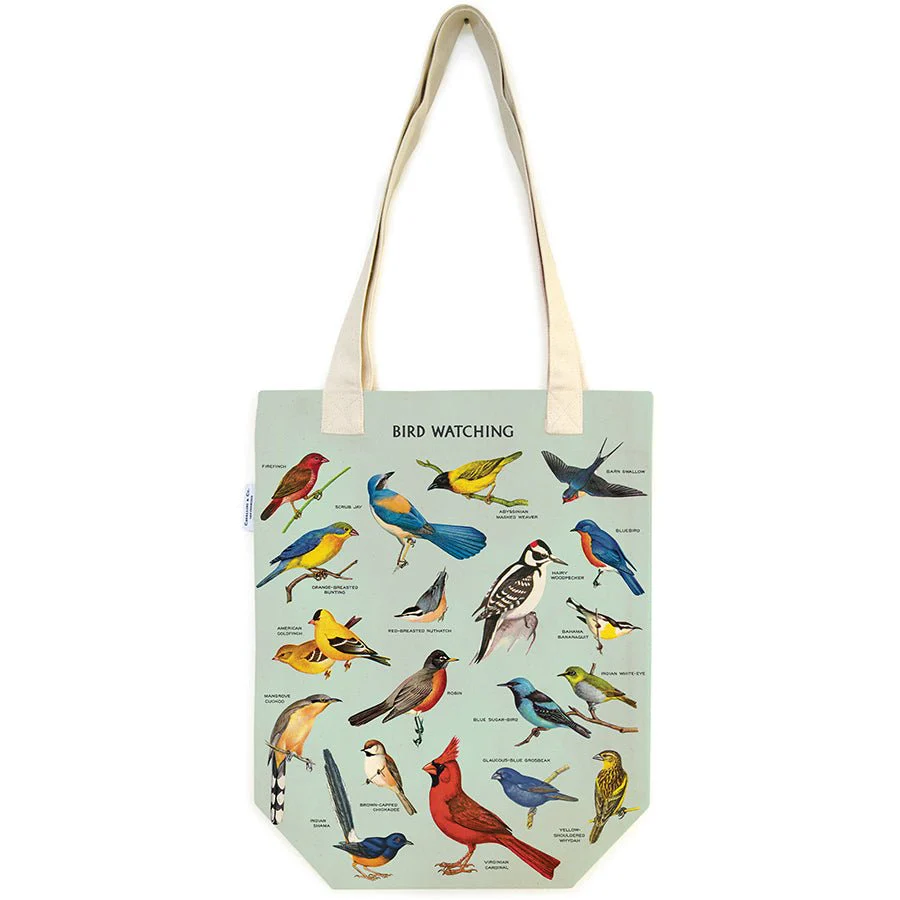 Birdwatching - Vintage Baumwoll-Tragetasche von Cavallini Birdwatching - Vintage Baumwoll-Tragetasche von Cavallini