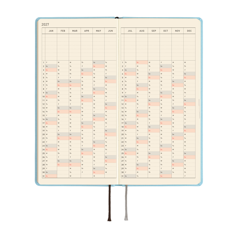 Weeks 2027 englisch – Colors: Sea Glass | Hobonichi