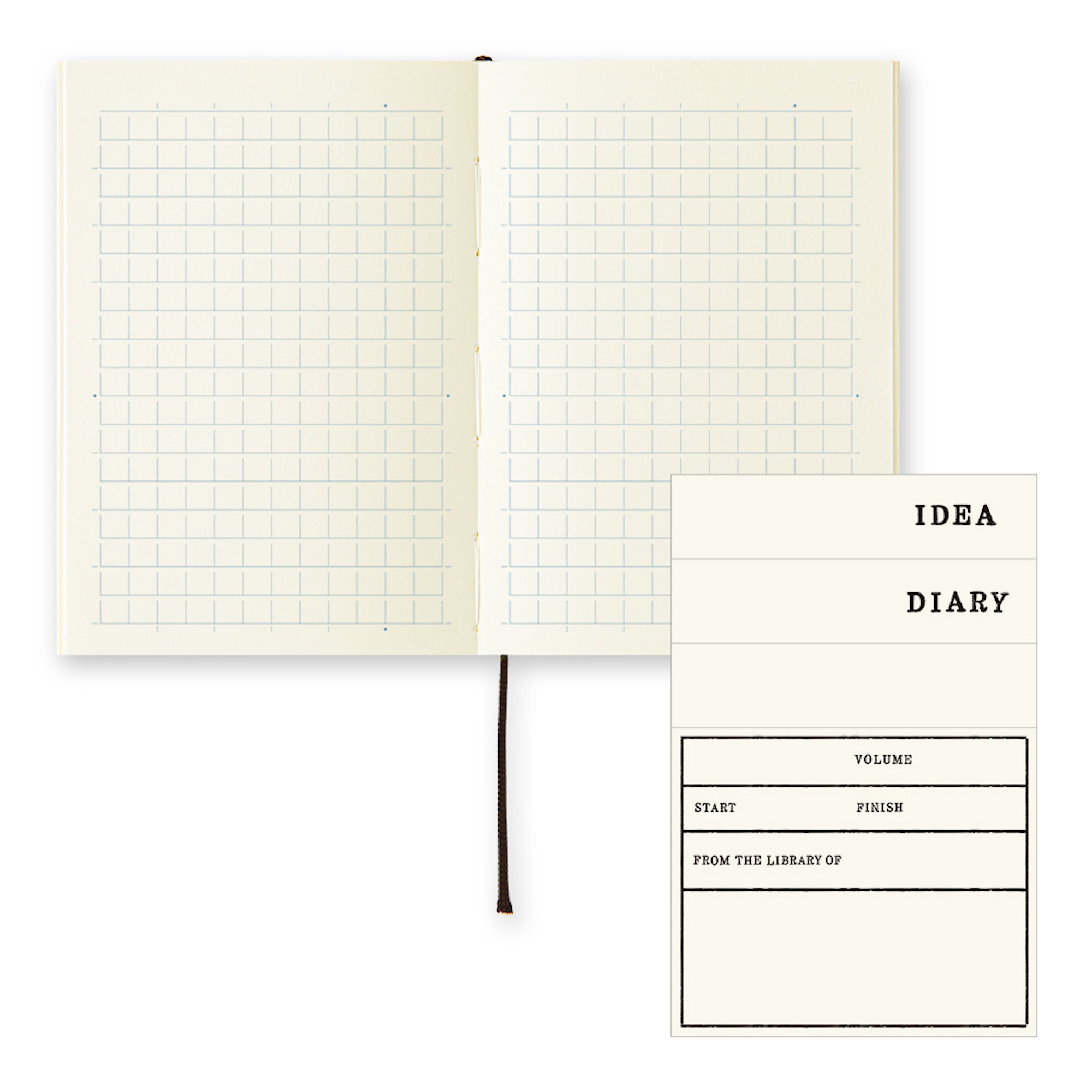 MD Notebook - A7 - kariert / grid - Midori Notizbuch