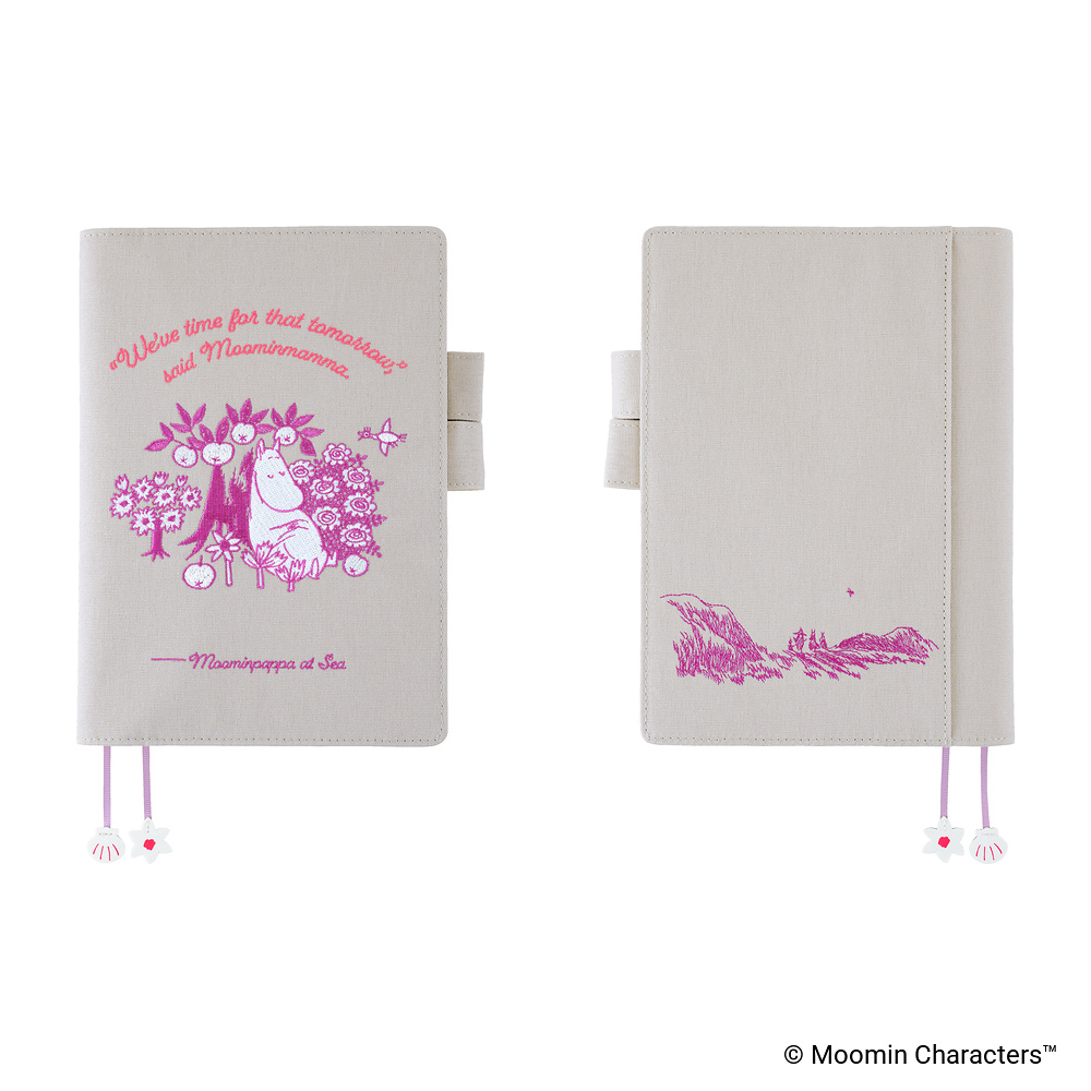 Hülle A5 Cousin – Moomin: My Yard (Pink Gray) | Hobonichi