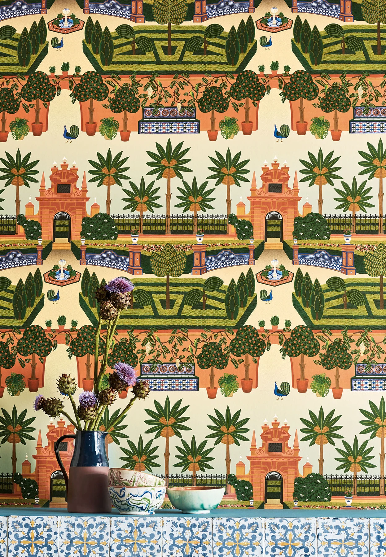 Alcazar Gardens Tapete - 117/7020 - Cole&Son - Seville-117-7020-Cole&Son-Seville Alcazar Gardens Tapete - 117/7020 - Cole&Son - Seville von Cole&Son aus der Kategorie Seville mit der Artikelnummer 117-7020