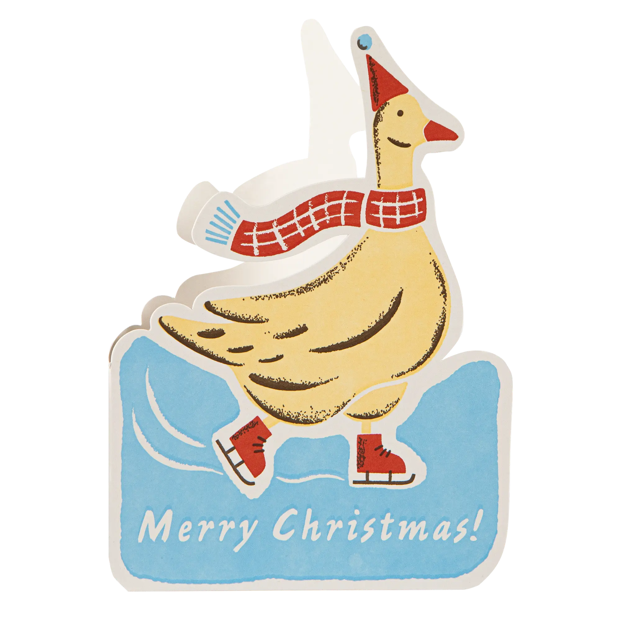 "Christmas Skating Goose" - 3D Klappkarte - Cut-Out Card von Archivist