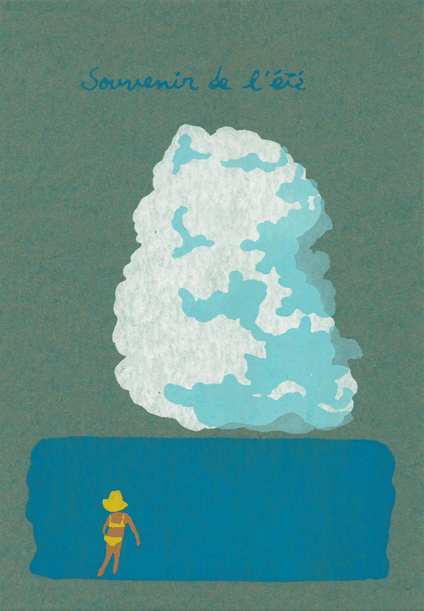 Meeresblick - Siebdruck Postkarte von Dimanche