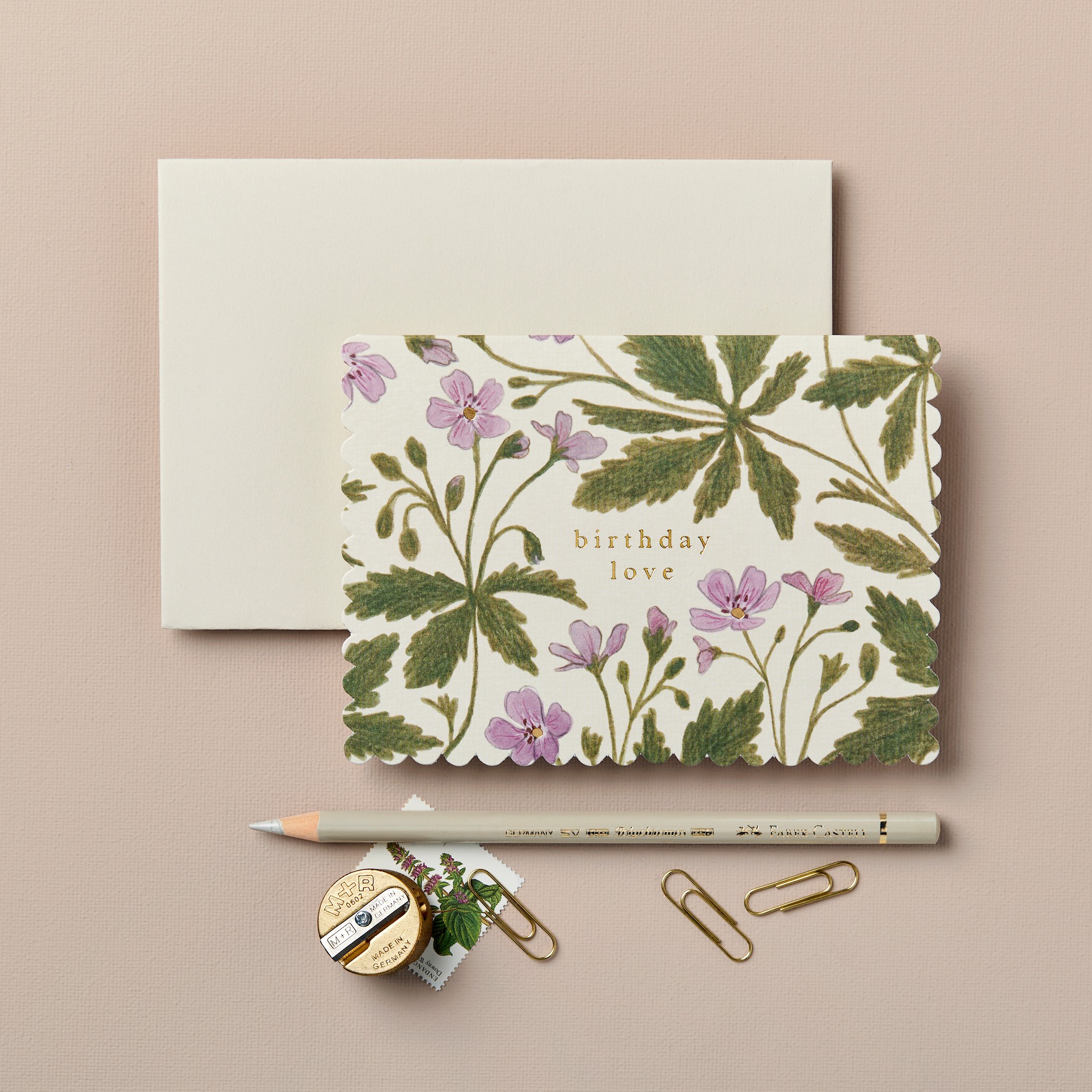 "Birthday Love" - Geranium - Grußkarte von Wanderlust Paper Co.