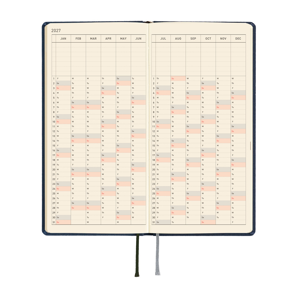 Weeks 2027 englisch – Colors: Midnight Blue | Hobonichi