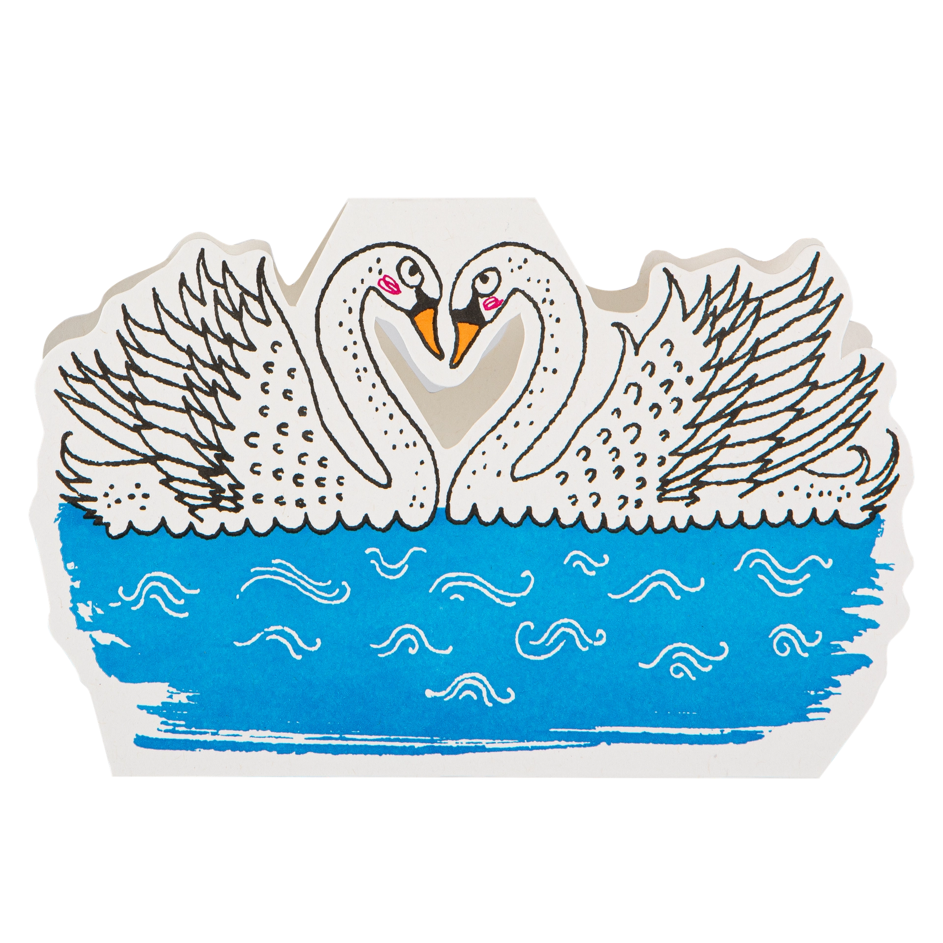 "Two Swans" - 3D Klappkarte - Cut-Out Card von Archivist