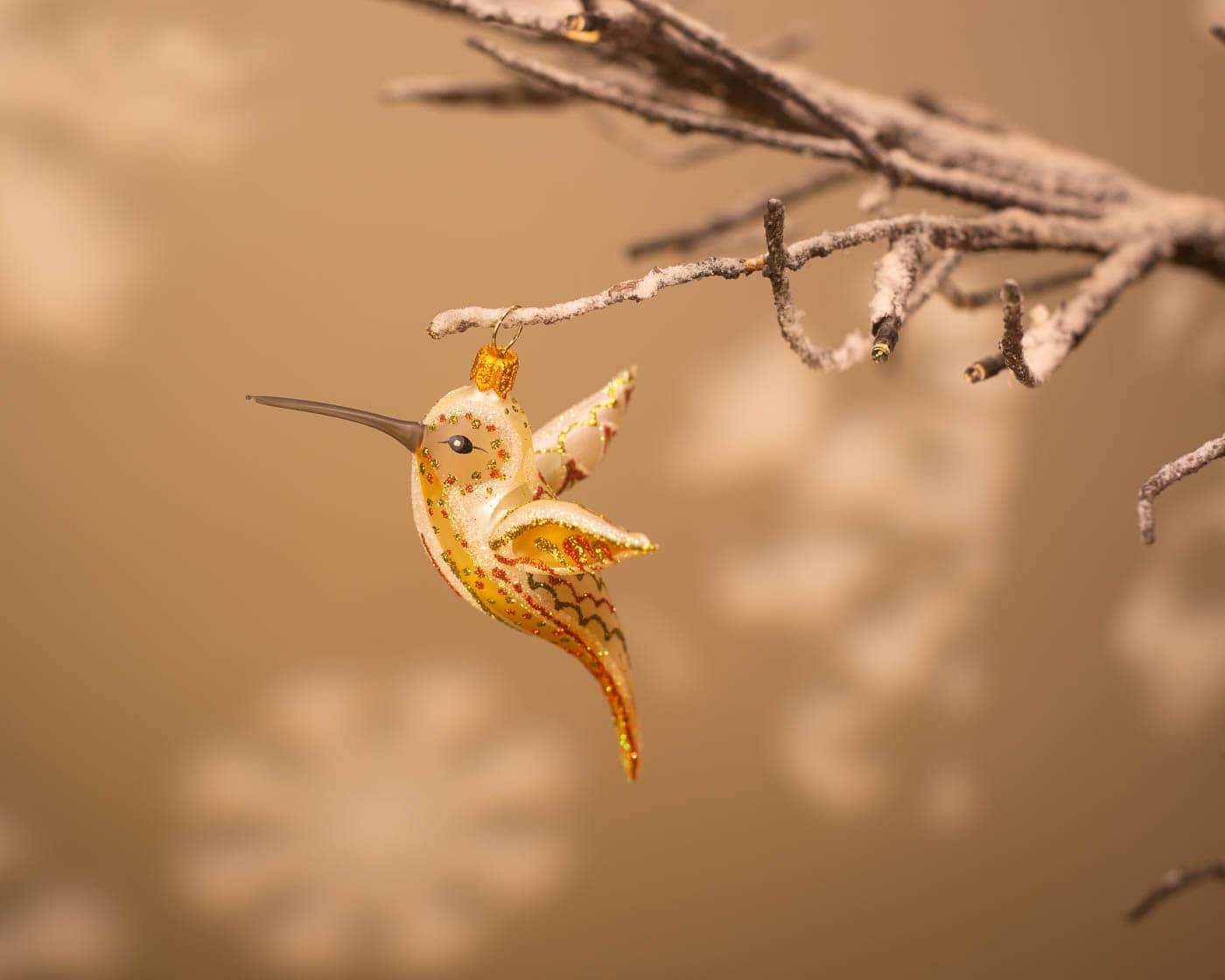 Kolibri gelb - Christbaumschmuck aus Glas