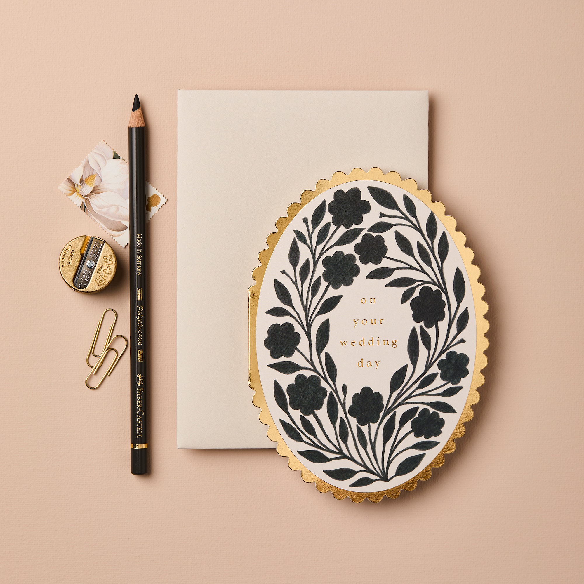 "On Your Wedding Day" - Ink Flora - Grußkarte von Wanderlust Paper Co.