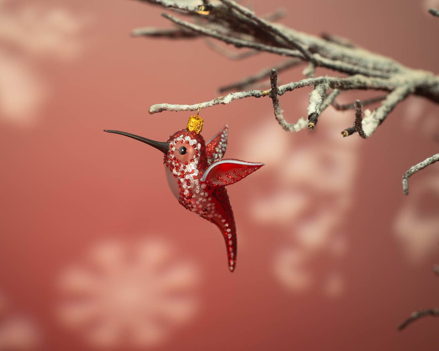 Kolibri rot - Christbaumschmuck aus Glas