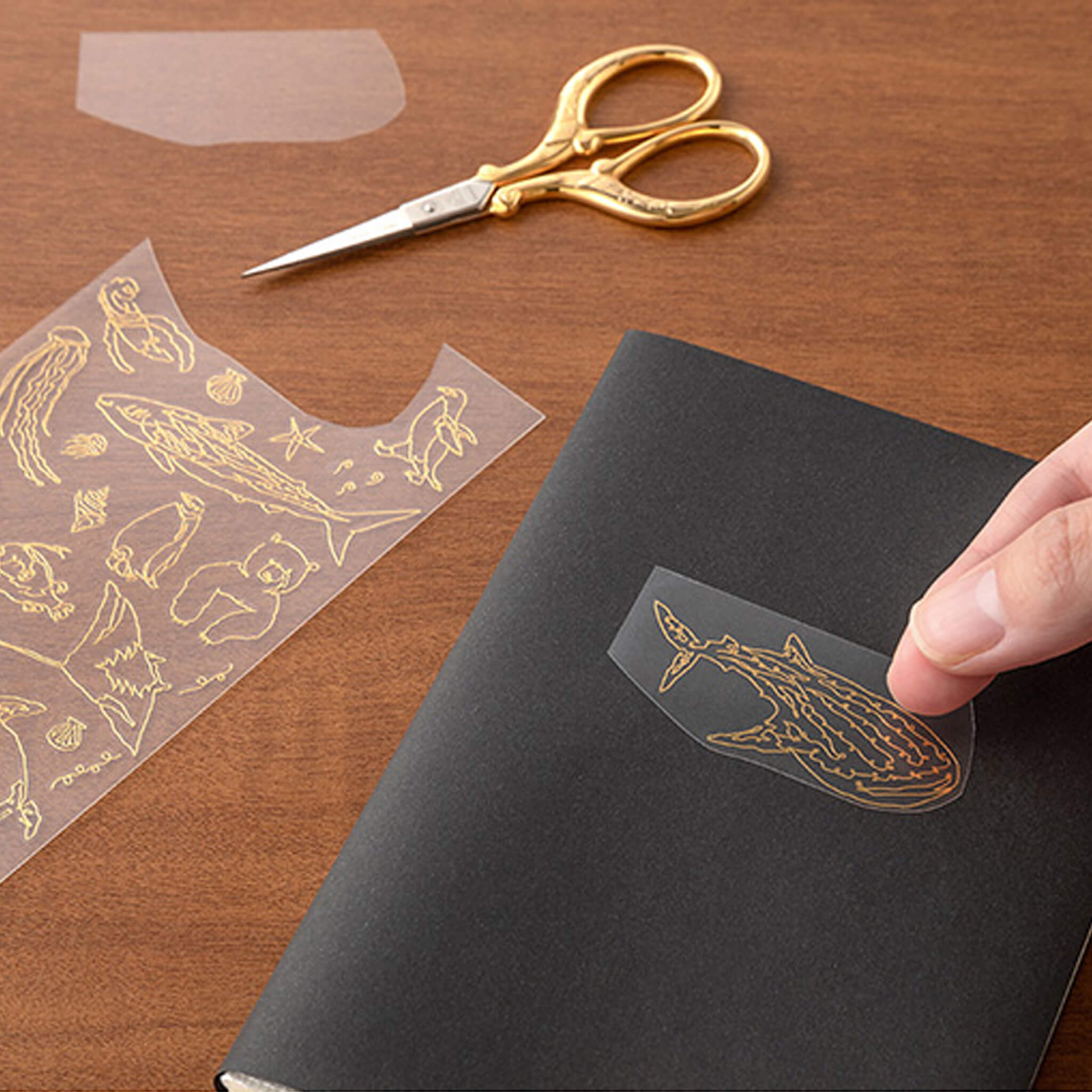 Midori Transfer Sticker Gold - Sea Creatures Midori Transfer Sticker Gold - Sea Creatures