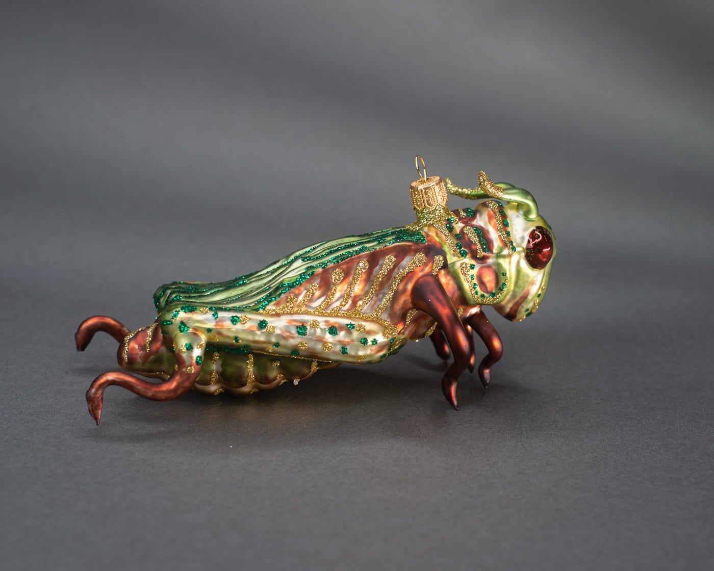 Große Heuschrecke - Christbaumschmuck aus Glas-OF17448-Weihnachtsland-Christbaumschmuck Große Heuschrecke - Christbaumschmuck aus Glas von Weihnachtsland aus der Kategorie Christbaumschmuck mit der Artikelnummer OF17448
