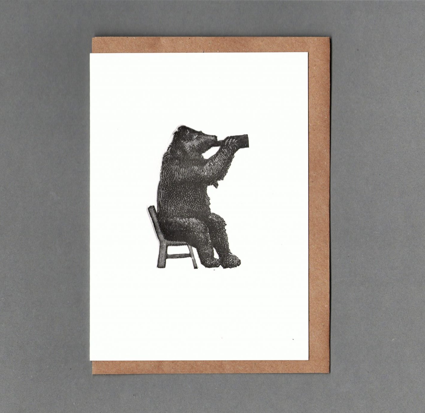Bear Beer - Letterpress Karte mit Umschlag