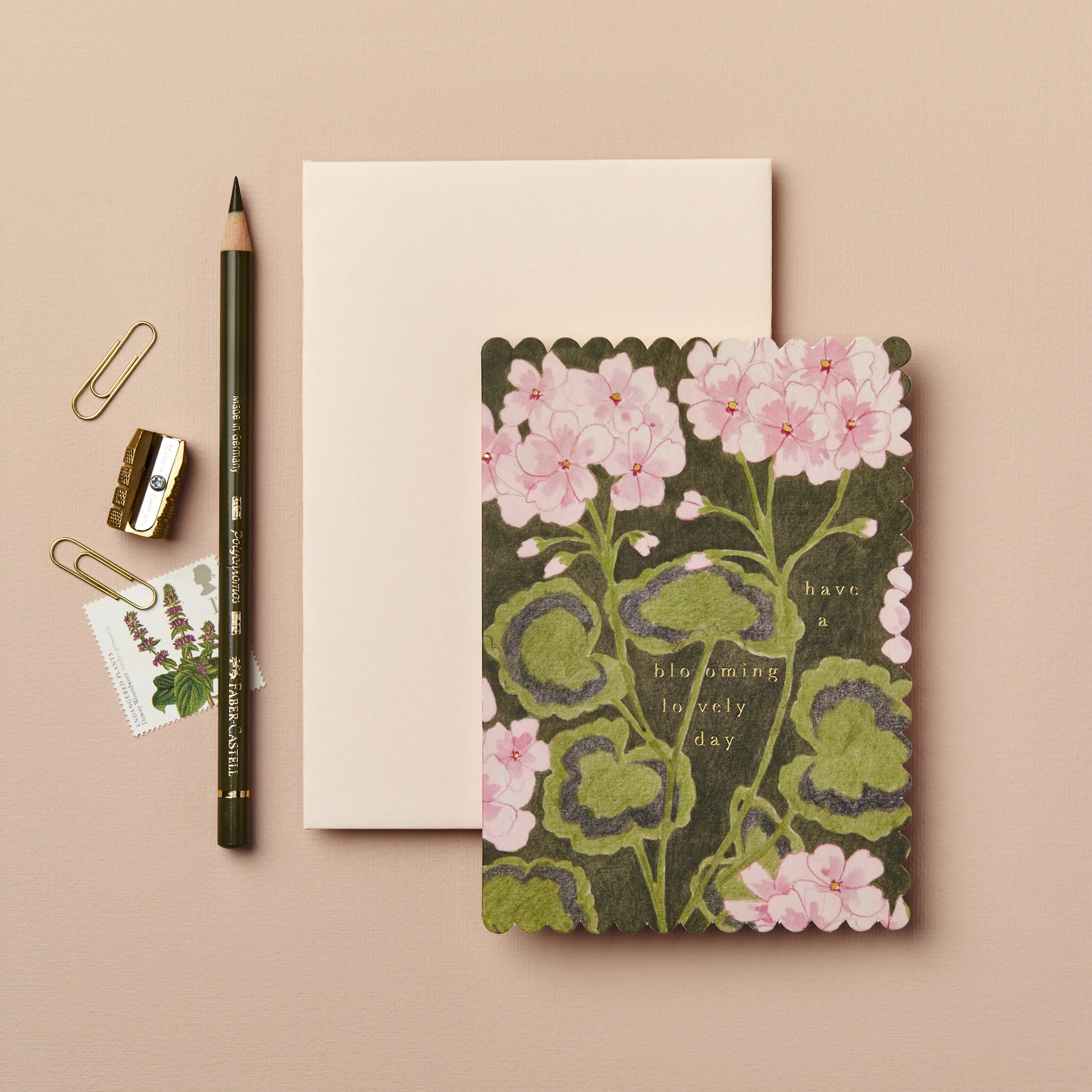 "Blooming Lovely Day" - Geranium - Grußkarte von Wanderlust Paper Co.