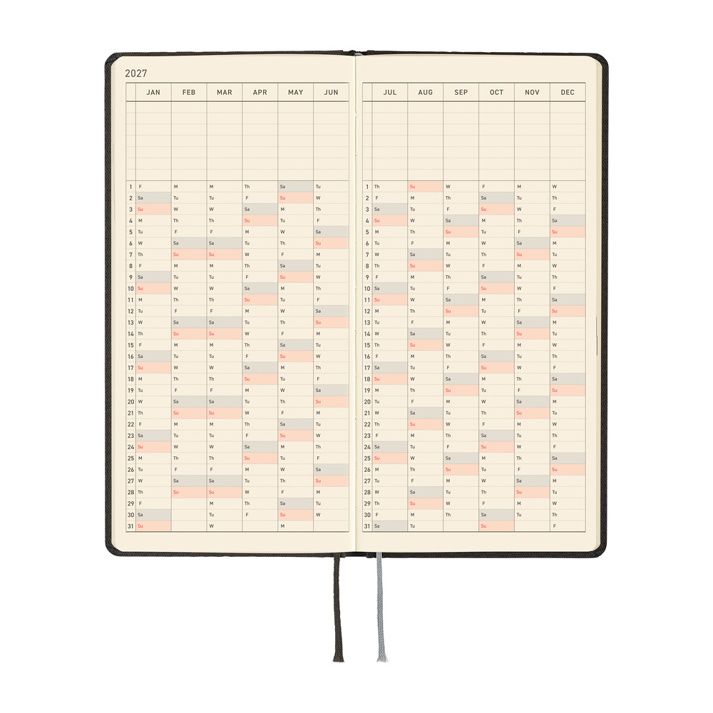 Weeks 2027 englisch – Paper Series: Black Argyle | Hobonichi