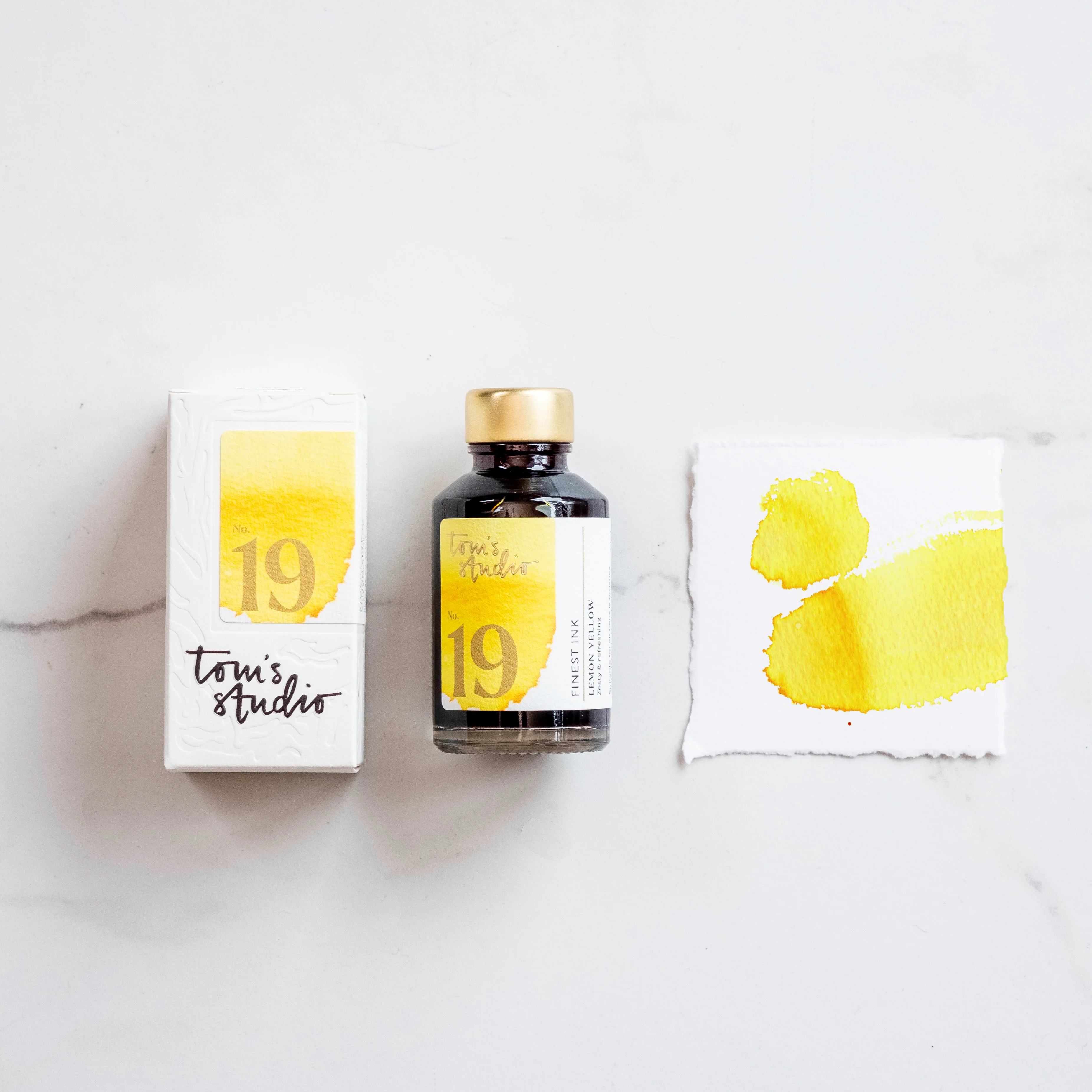 Tom's Studio Tintenfläschchen 19 Lemon Yellow – Füllfederhalter-Tinte für Lumos, 50 ml