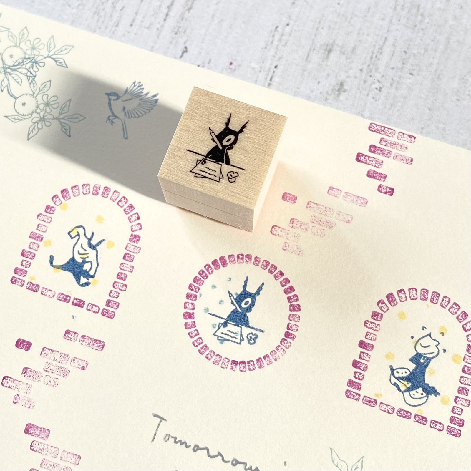 Eichhörnchen schreibt Brief - Japanischer Stempel