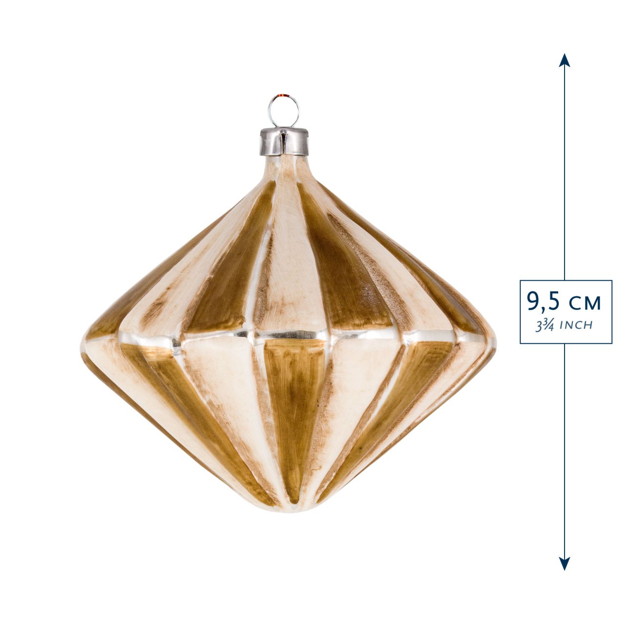 Art Déco Edition "Creme - Gold“ - 10 Teile - Christbaumschmuck aus Glas