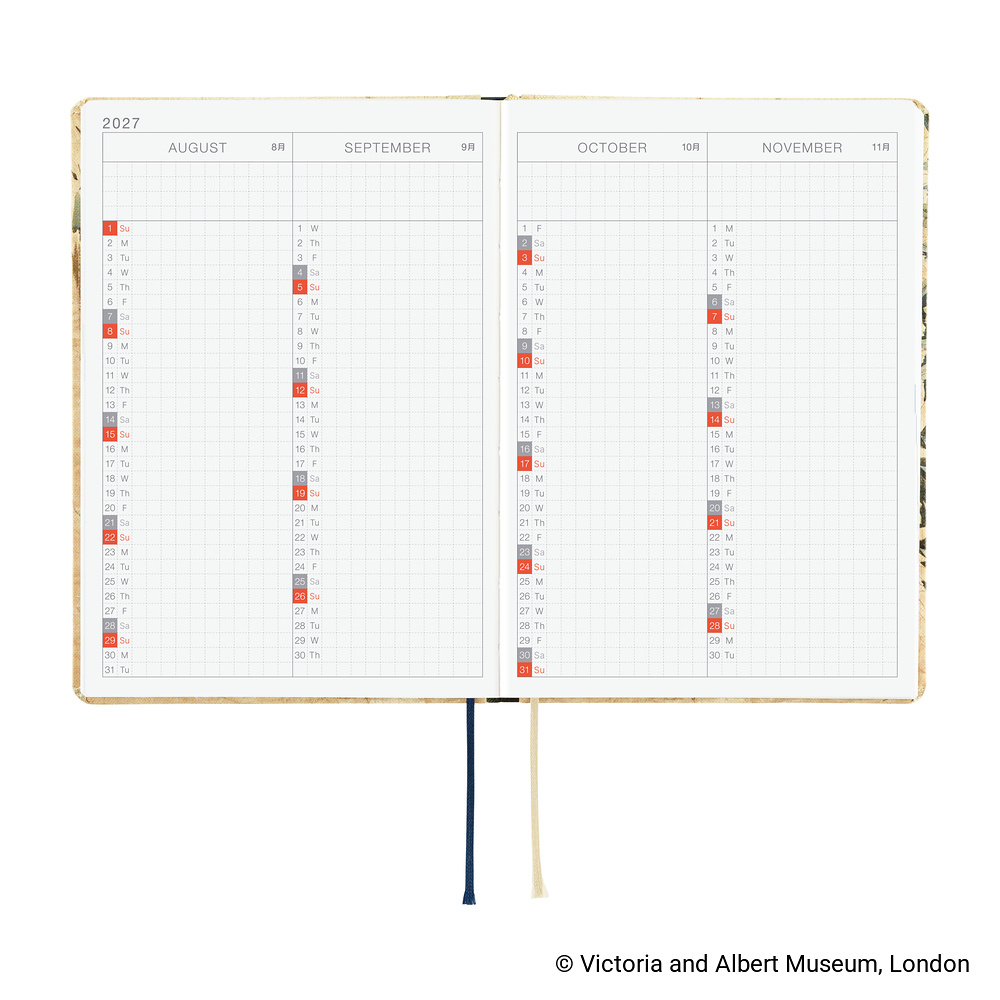 HON A6 2027 englisch – V&A Series: Vine | Hobonichi