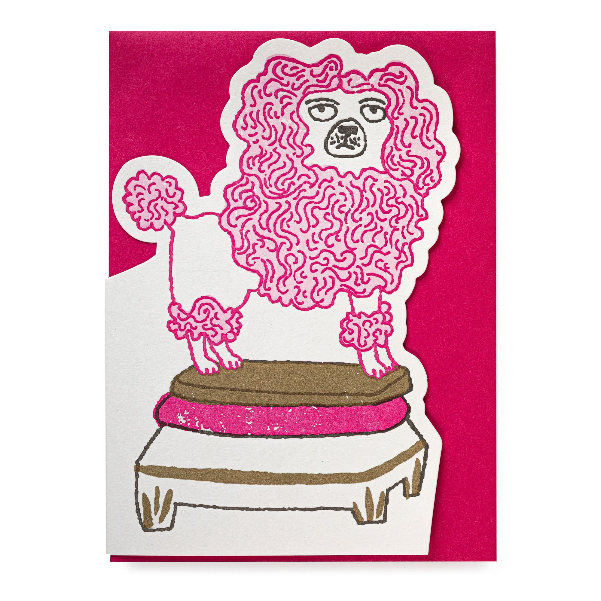 "Poodle" - 3D Klappkarte - Cut-Out Card von Archivist