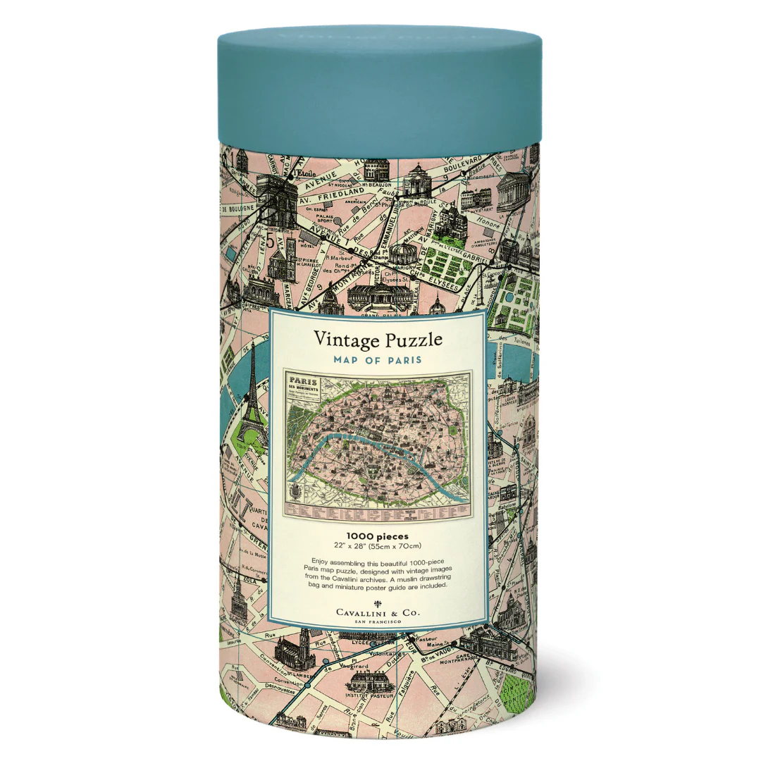 Map of Paris - Vintage Puzzle von Cavallini - 1.000 Teile