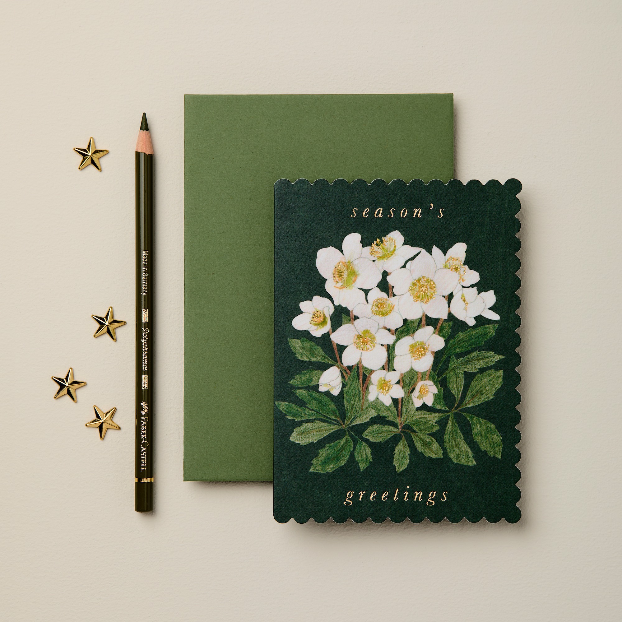"Season's Greetings" - Hellebore - Grußkarte von Wanderlust Paper Co.